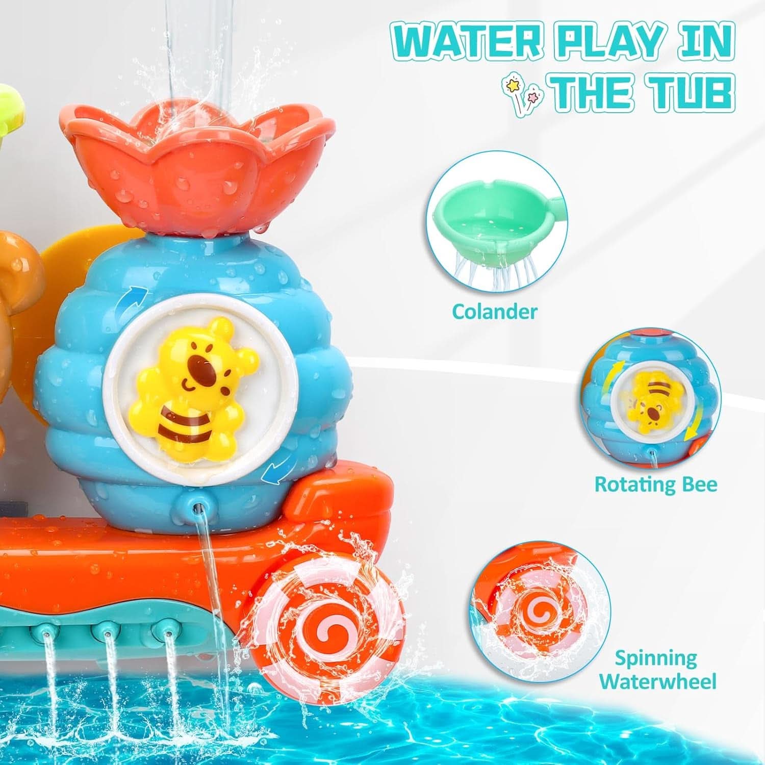 CANMALCHI Jouet De Bain 1 2 3 An,Jouet De Bain Pour Bebe,Jouets Bain Bébé,Jouets Bebe 1 2 Ans, Jeux De Bain Bebe 1 2 3 An,Cadeau Garcon Fille Enfant 1-4 An