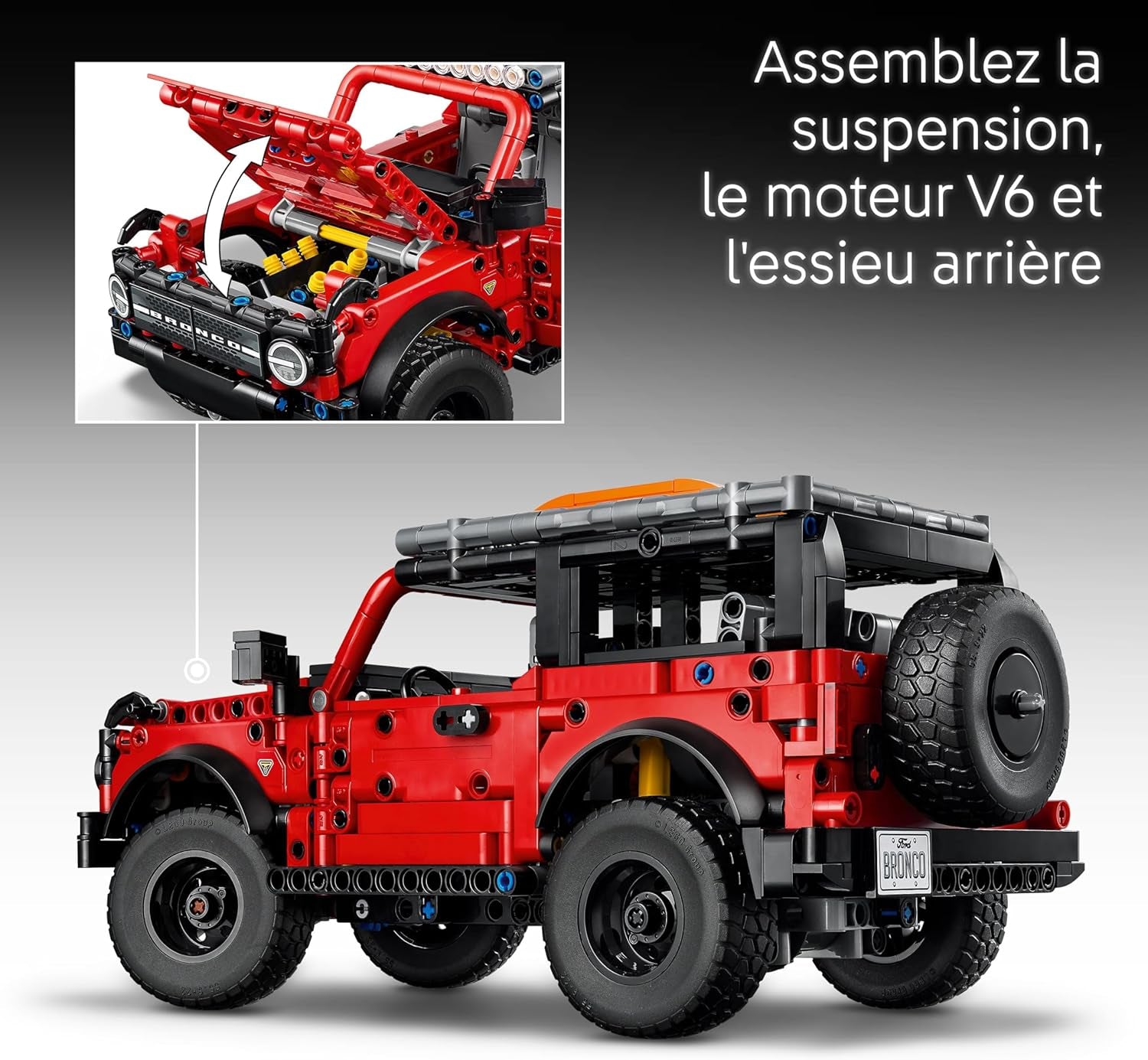 Technic SUV Ford Bronco - Jeu De Construction De Voiture 4X4 - Maquette Avec Portes Ouvrantes, Moteur V6, Suspension & Direction - Cadeau Collector Pour Garçon Dès 9 Ans 42213