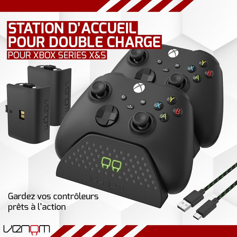 Venom Double Station De Chargement Avec 2 Batteries Rechargeables - Noir (Xbox Series X & S/Xbox One)