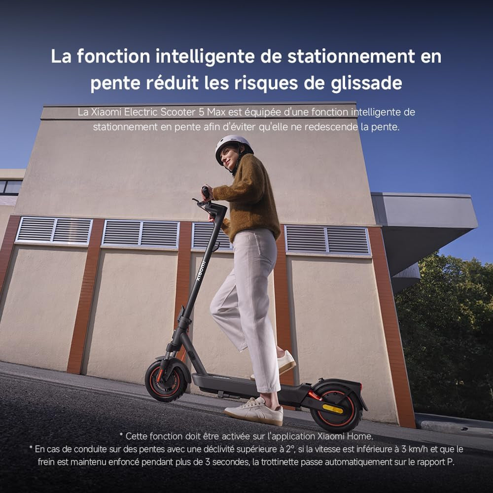 Electric Scooter 5 Max – Double Suspension Avancée (Hydraulique-Ressort Avant & Double Ressort Arrière) – 60Km Autonomie – Pneus 10' Tubeless – Moteur 1000W Max – Pente 22%