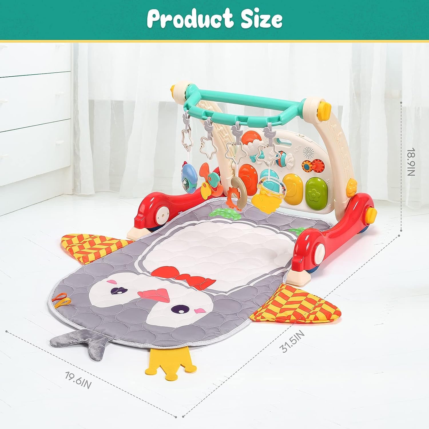 Tapis De Jeu Pour Bébé Et Trotteur D'Apprentissage Pour Bébé, Tapis D'Activité Pour Bébé Avec Piano De Jeu, Centre D'Activités Musicales Avec Lumières, Trotteurs Pour Bébé