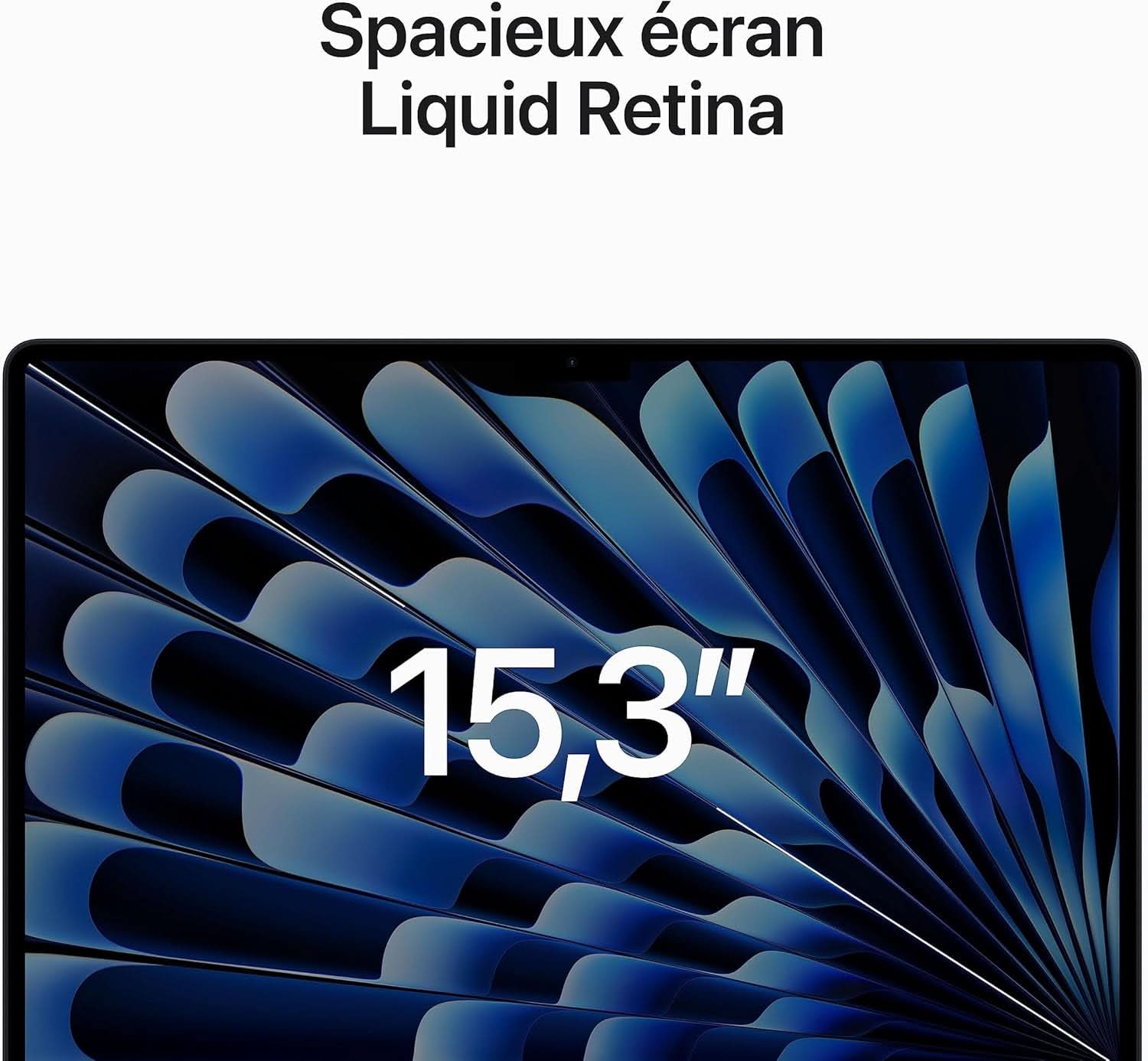 2023 Macbook Air Portable Avec Puce M2 : Écran Liquid Retina De 15,3 Pouces, 8 Go De RAM, 512 Go De Stockage SSD, Caméra Facetime HD 1080P. Compatible Avec L’Iphone/Ipad ; Minuit