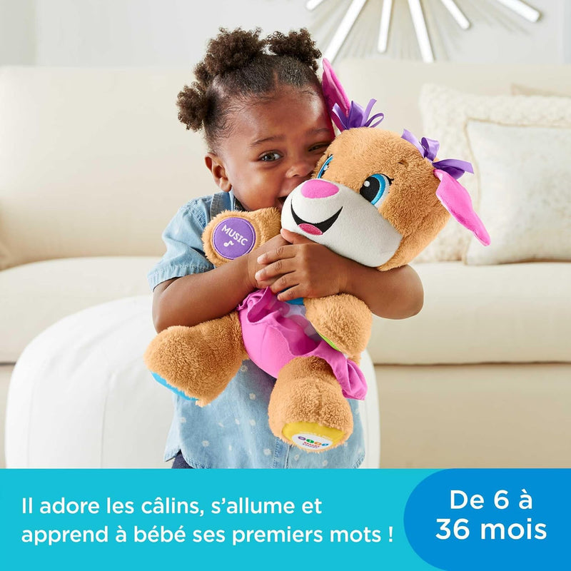 La Sœur De Puppy Eveil Progressif Jouet Bébé, Peluche Interactive, plus De 50 Chansons Et 3 Niveaux, Version Française, 6 Mois Et Plus, FPP52