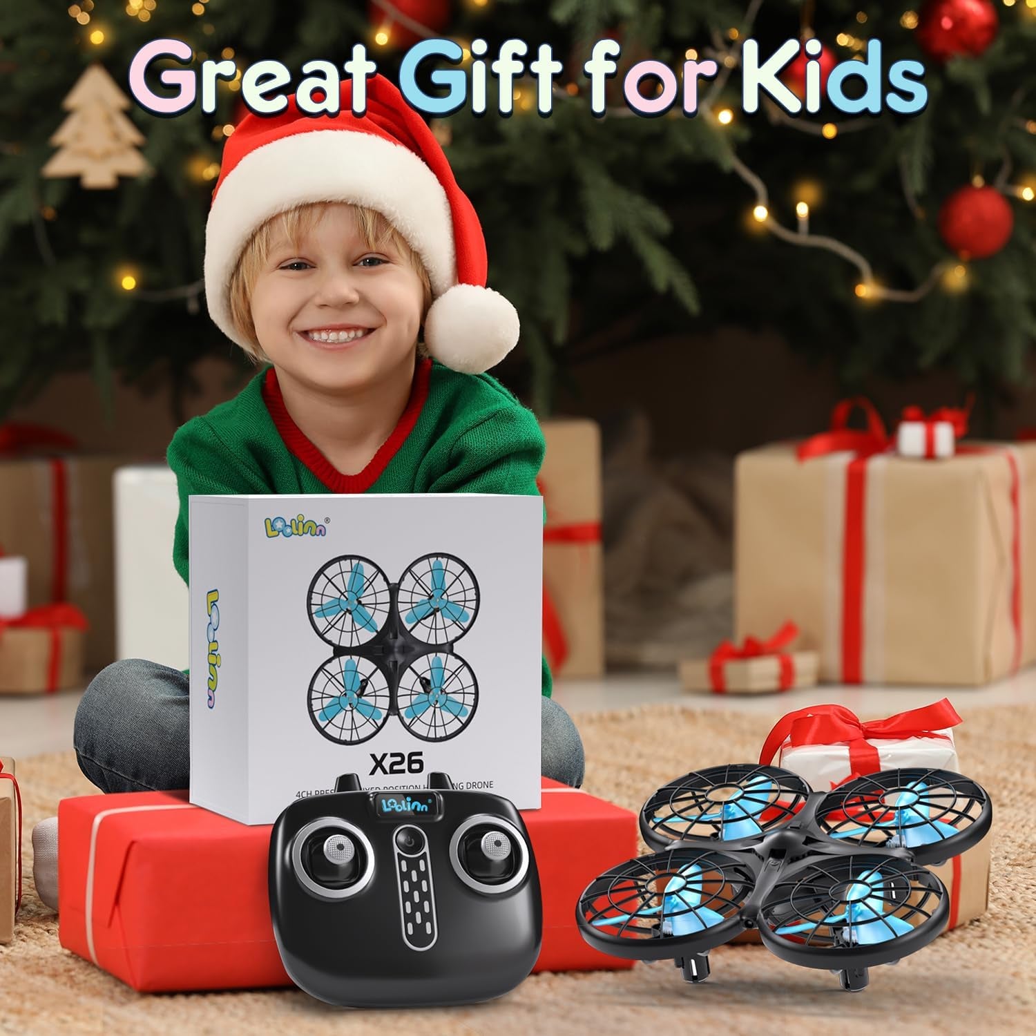 | Drone Pour Enfant Cadeau - Mini Drone Télécommandé Avec Technologie Anti-Collision Automatique/Sûr Pour Les Enfants/Facile À Piloter/Certification C0 (Cadeau De Noël Pour Enfants)