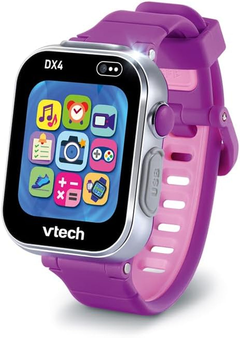 - Kidizoom Smartwatch DX4 Violette - Montre Digitale Enfant 16 En 1 Avec Écran Tactile Couleur, Jeux, Applications, Appareil Photo Et Vidéo - Cadeau Enfant Dès 5 Ans - Contenu En Français