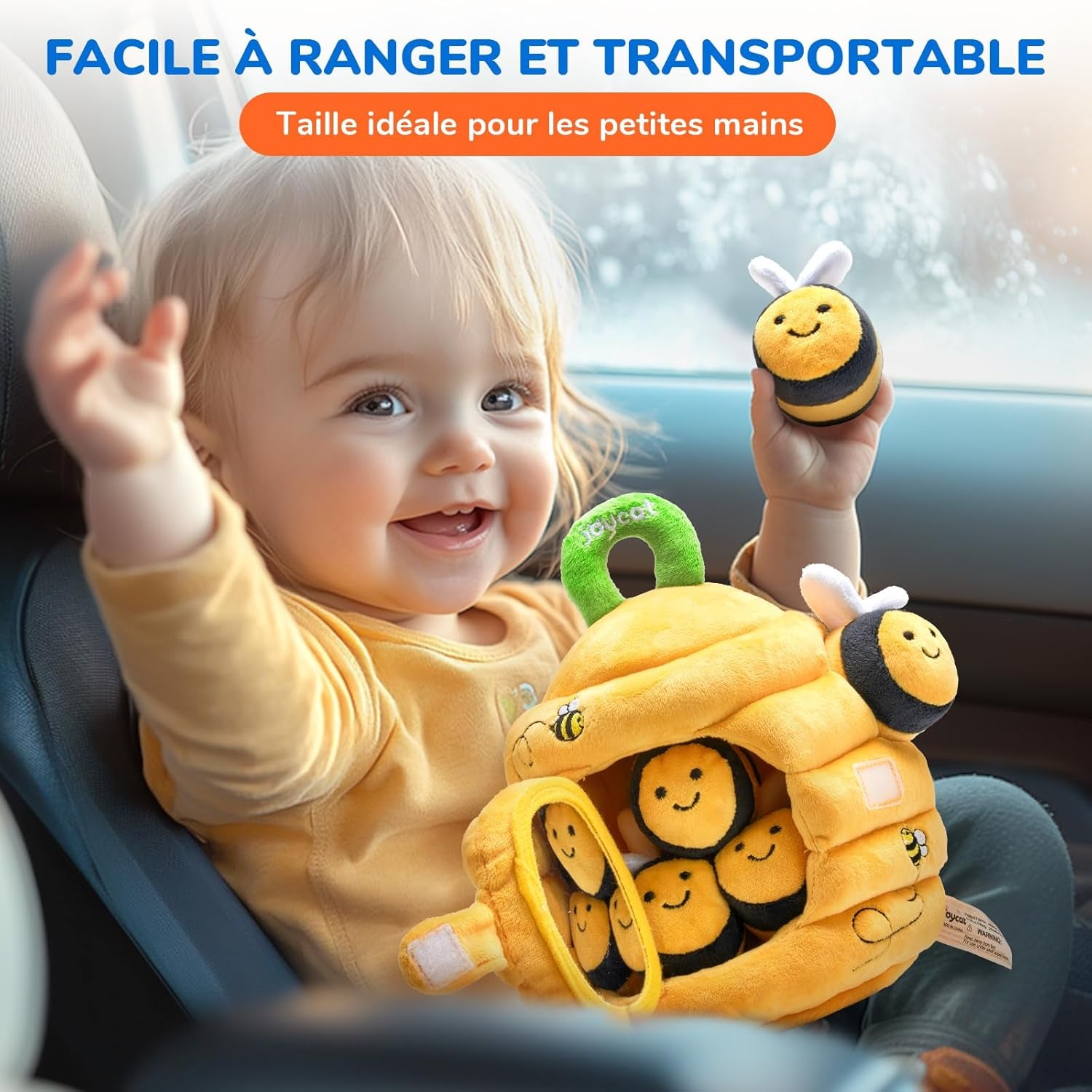 Jouet Bebe 6 Mois, Ruche En Peluche Avec 5 Abeilles, Jeux Montessori Avec Hochets, Miroirs Jouet Sensoriel Bébé, Cadeau Bebe Enfant 3 6 9 Mois Garçon Fille