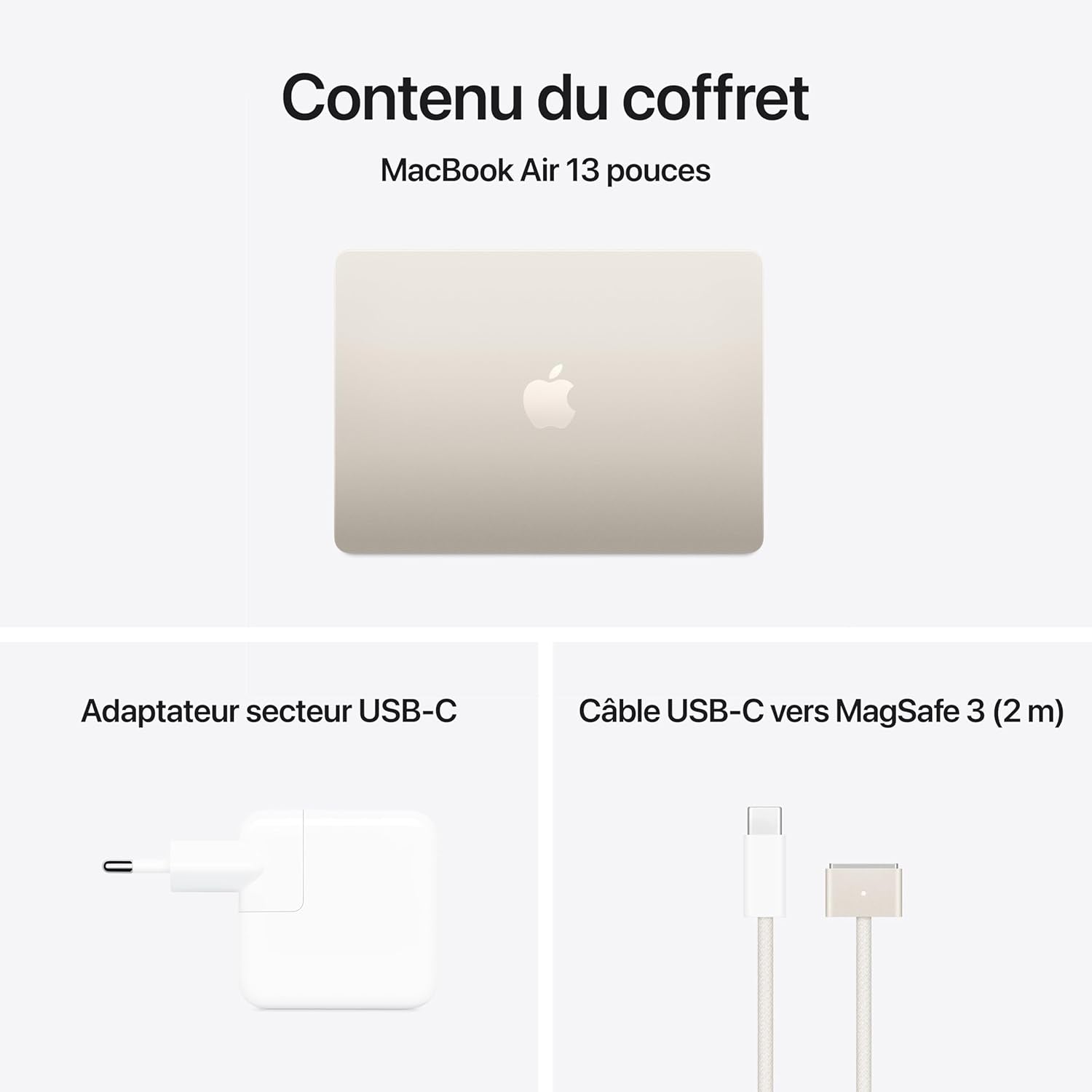 Macbook Air 13 Pouces Ordinateur Portable Avec Puce M4 : Conçu Pour  Intelligence, Écran Liquid Retina De 13,6 Pouces, Mémoire Unifiée De 24 Go, Stockage SSD De 512 Go ; Lumière Stellaire
