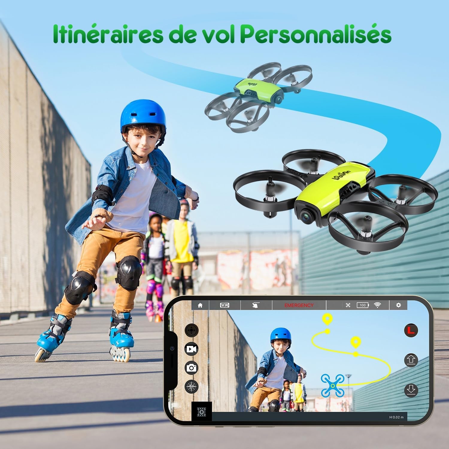 | Drone Avec Caméra Comme Cadeau Pour Enfants(8+), Mini Drone Télécommandé Avec Vidéo Et Photos, Vol Sécurisé, 21 Minutes De Temps De Vol, Trois Piles, C0 (Cadeau De Noël Idéal)