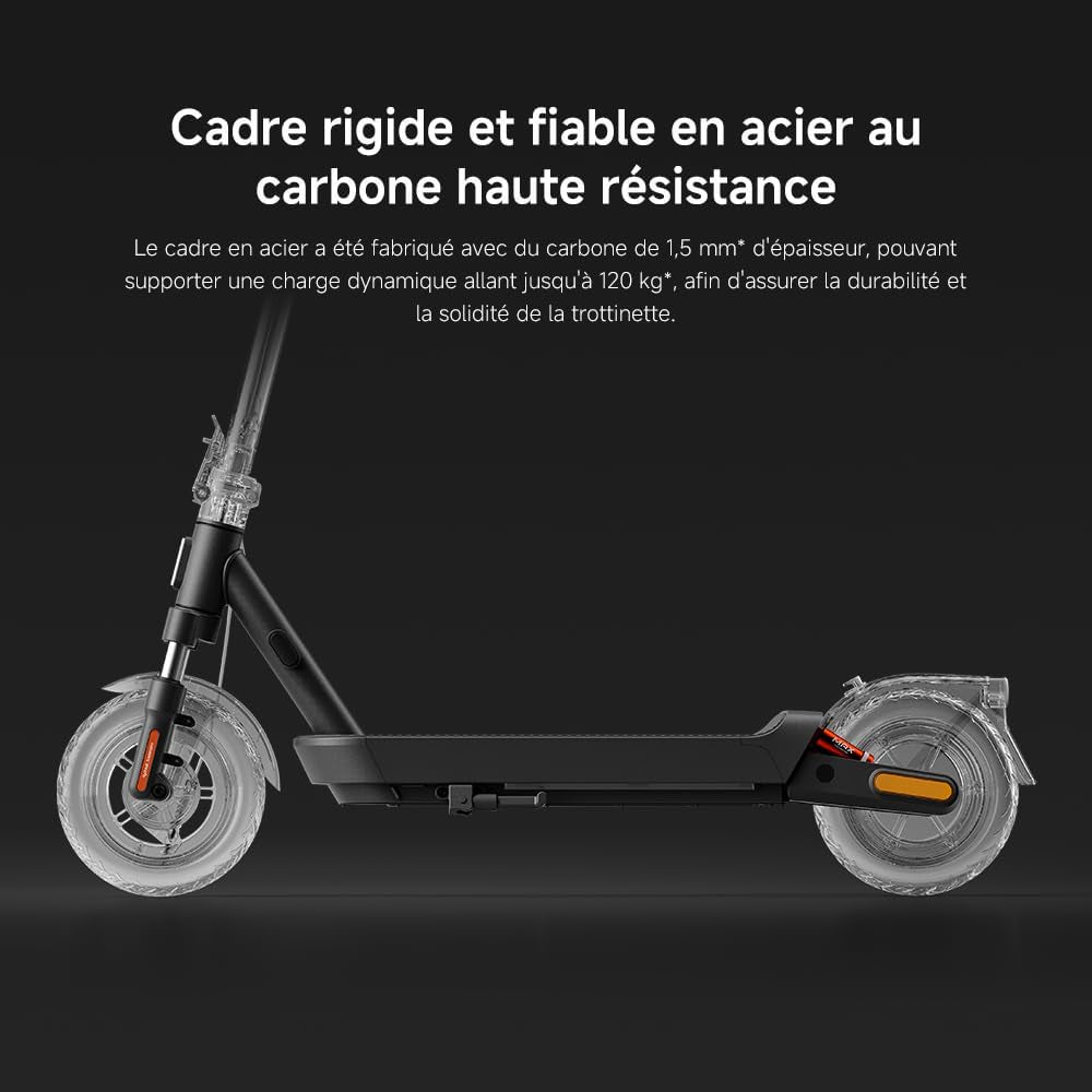Electric Scooter 5 Max – Double Suspension Avancée (Hydraulique-Ressort Avant & Double Ressort Arrière) – 60Km Autonomie – Pneus 10' Tubeless – Moteur 1000W Max – Pente 22%