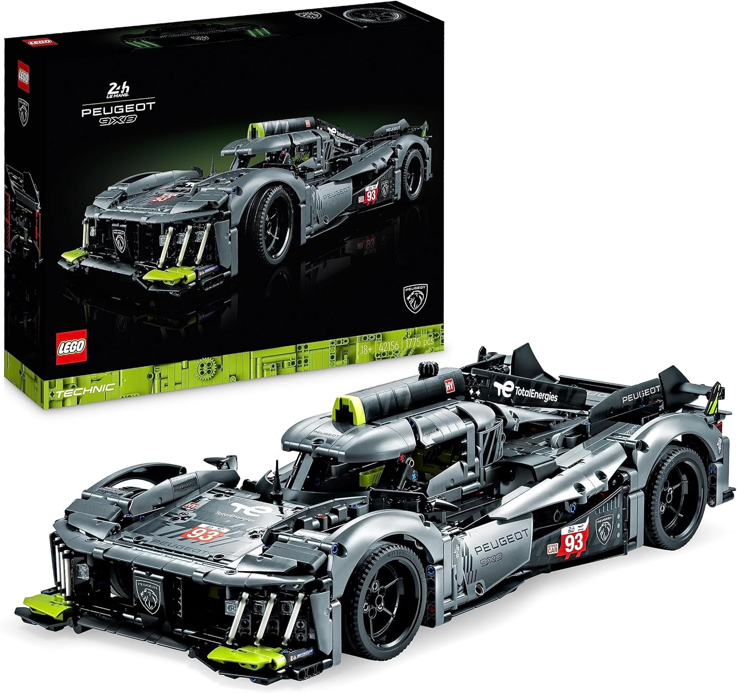 42156 Technic Peugeot 9X8 24H Le Mans Hybrid Hypercar, Maquette De Voiture De Course Niveau Avancé, À L'Échelle 1:10, Sport Automobile À Collectionner Pour Adultes