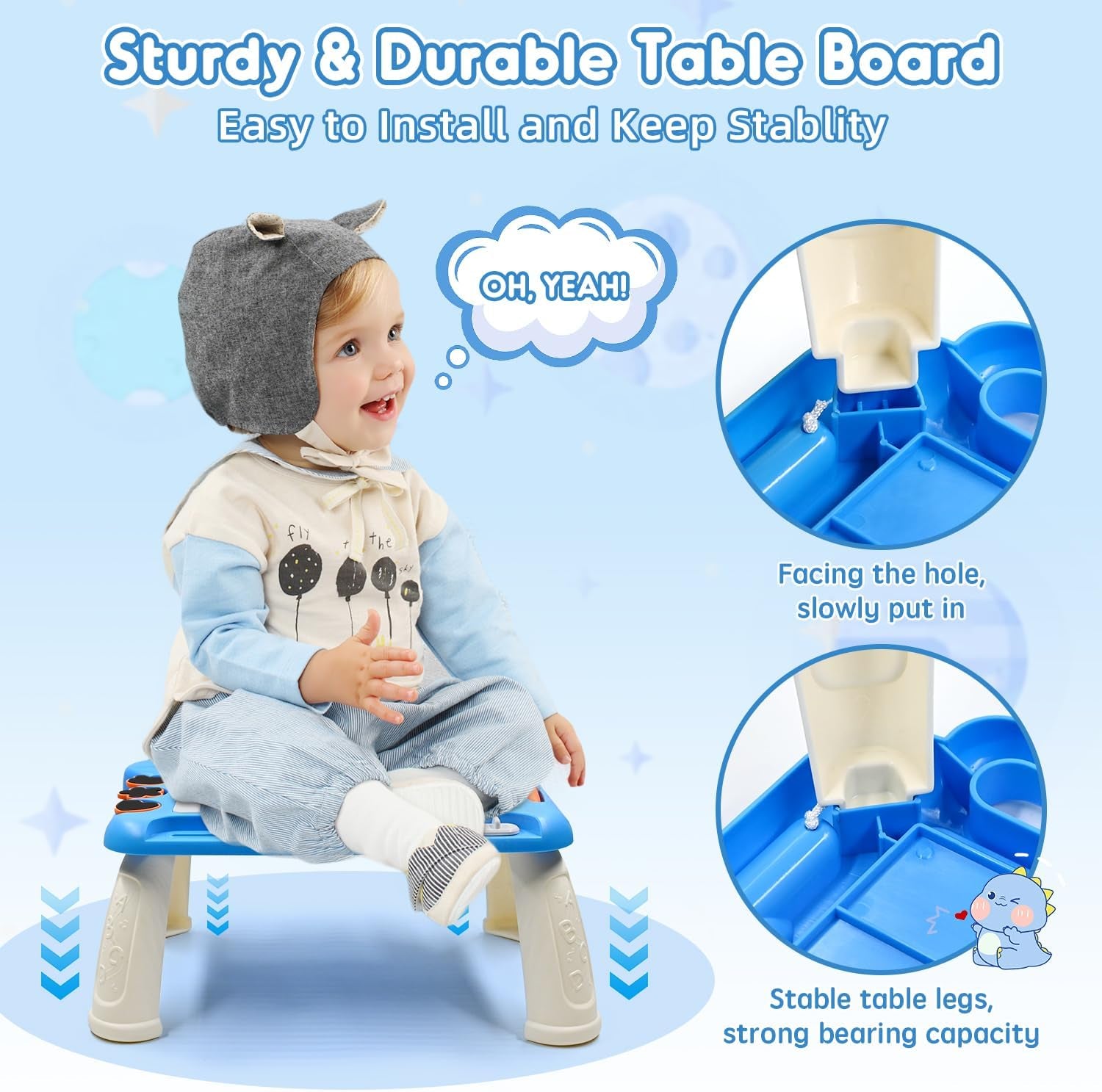 Tablette Dessin Enfant Avec 4 Jambes Jouets Pour Bebe 3 4 5 Ans，Educatif Ardoise Magique Jeux Pour Les Garçons Et Filles Cadeau，Jouets Montessori Pour Enfants 3-8 Ans (Bleu