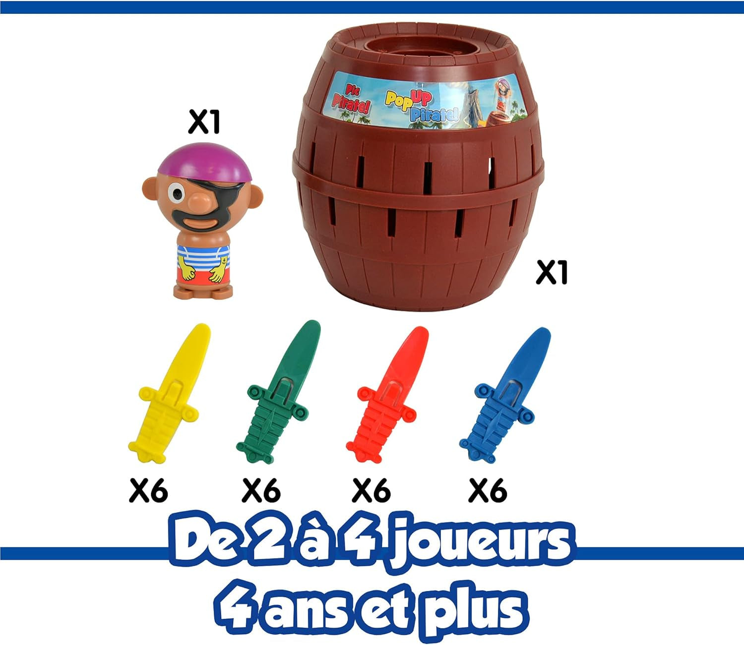 Officiel - Pic Pirate Jeux De Société Pour Enfants, Jouet Pour Noël,Jouet Enfant 4 Ans, Jeu Rigolo Pour Groupes, Cadeau Anniversaire Idéal, Jeux 4 Ans+