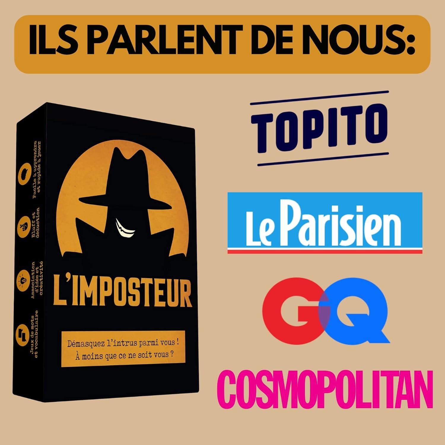 L'Imposteur - Saurez-Vous Le Démasquer ? Bluff, Créativité, Jeux De Mots Et Suspicions ! Jeu D'Ambiance - Jeu De Cartes - Jeu De Société Adulte