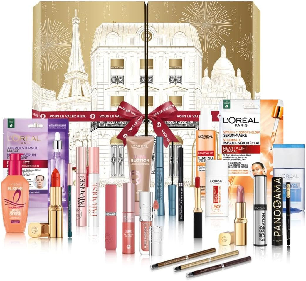 - Calendrier De L'Avent 24 Jours - Coffret Cadeau Noël - Maquillage, Soins Visage Et Cheveux - 24 Produits De Beauté Incontournables En Taille Réelle