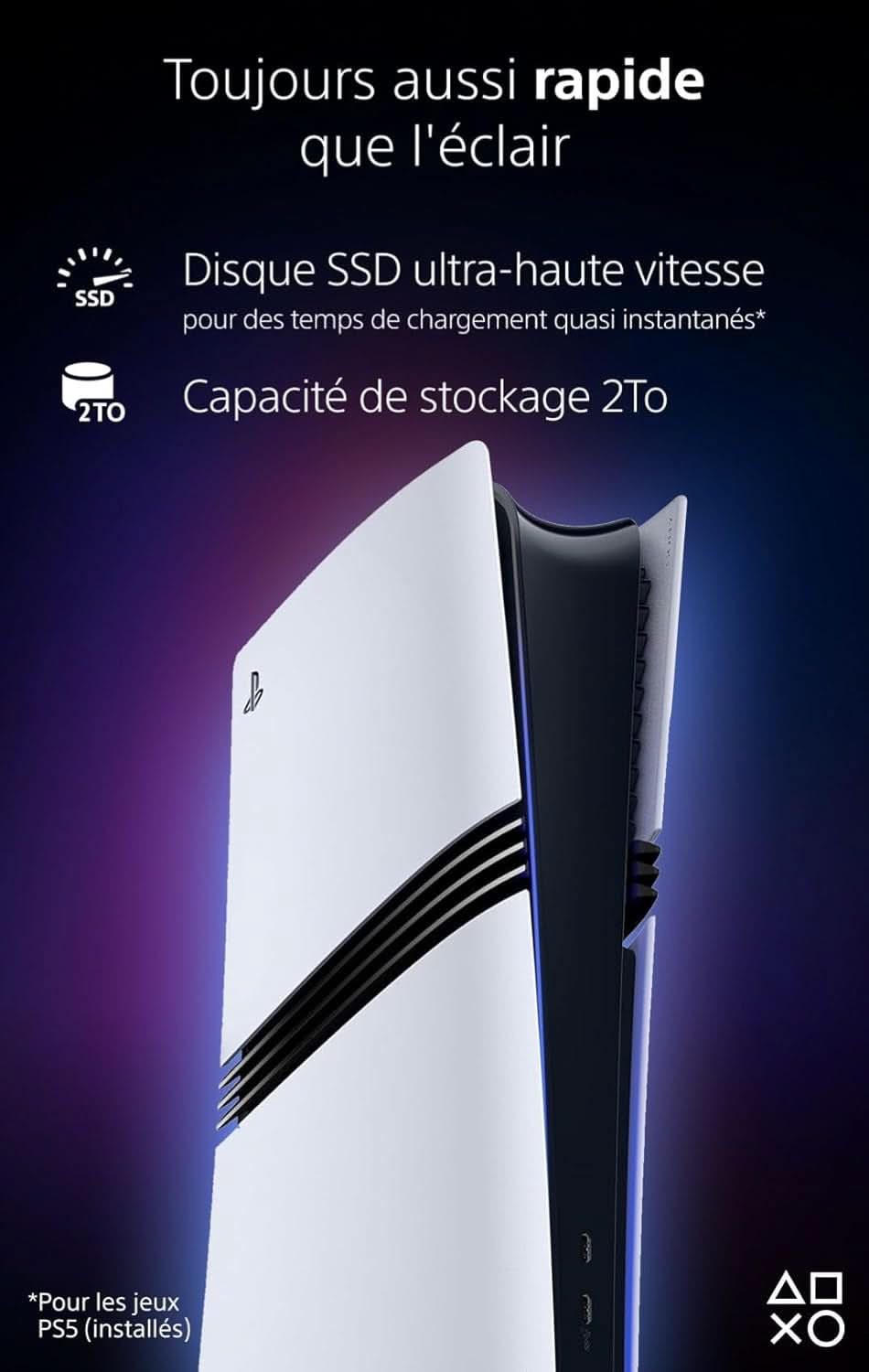 Sony, 5, PS5 Edition Pro 2TB, Avec 1 Manette Sans Fil Dualsense, Couleur : Blanche