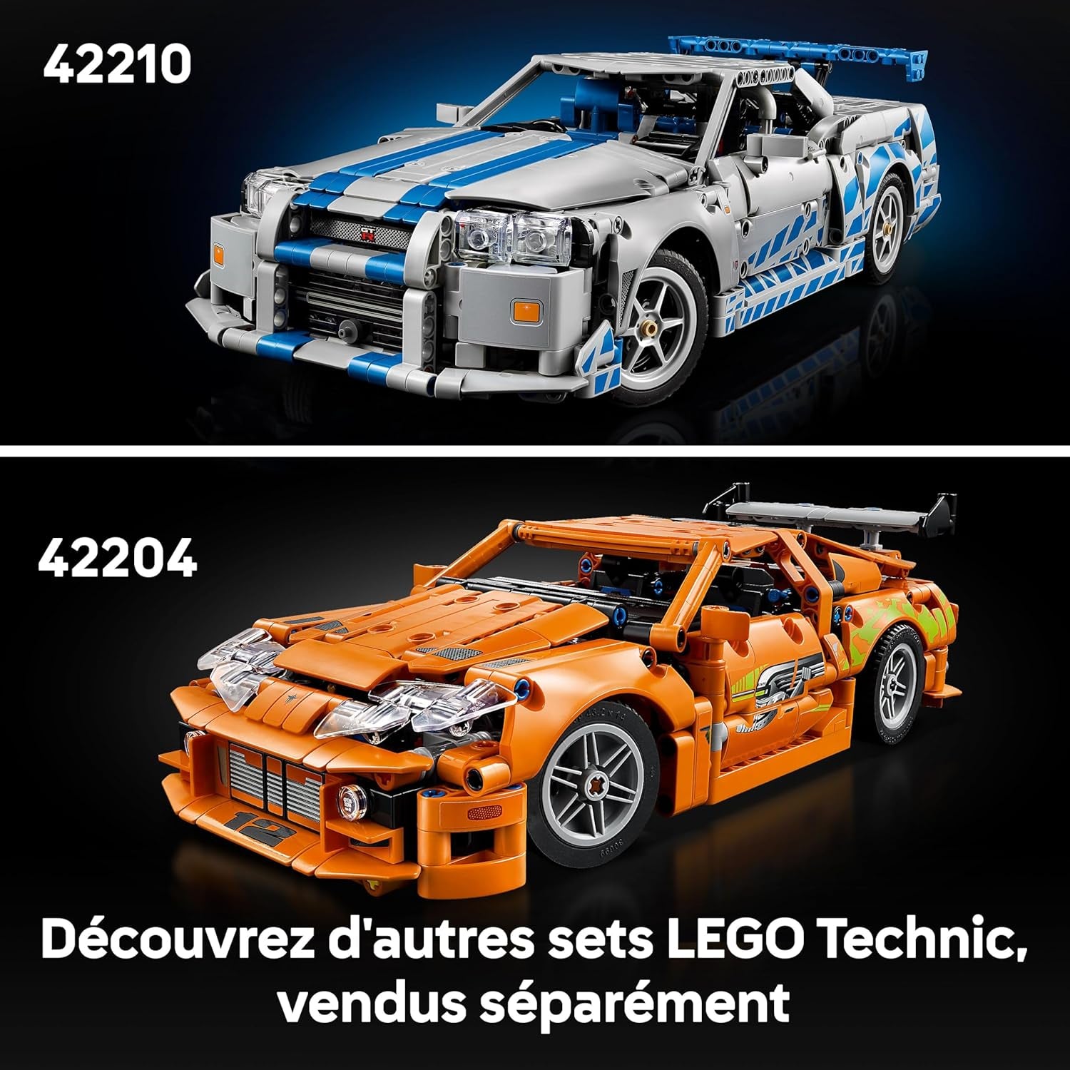 Technic Voiture Nissan Skyline GT-R (R34) 2 Fast 2 Furious - Maquette De Voiture Pour Adulte - Fonction Drift, Direction, Suspension & Moteur 6 Cylindres - Cadeau Collector Pour Fans 42210