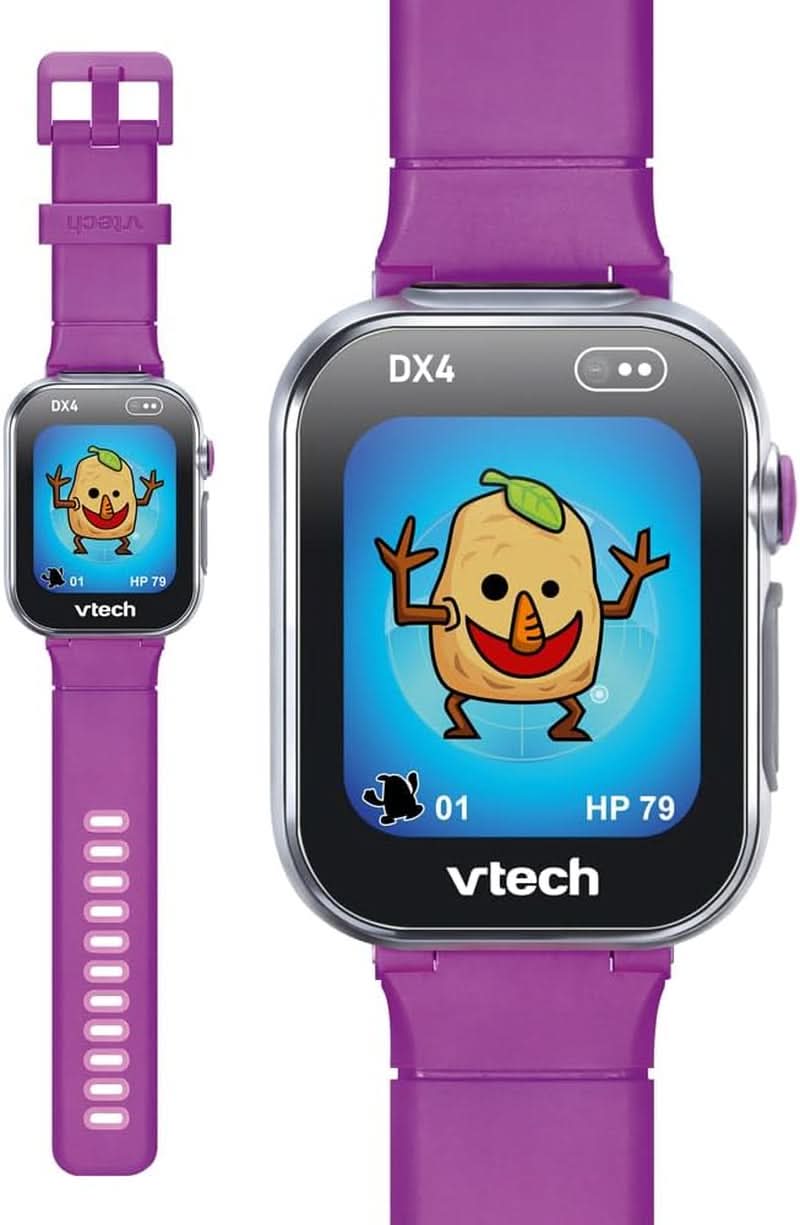 - Kidizoom Smartwatch DX4 Violette - Montre Digitale Enfant 16 En 1 Avec Écran Tactile Couleur, Jeux, Applications, Appareil Photo Et Vidéo - Cadeau Enfant Dès 5 Ans - Contenu En Français