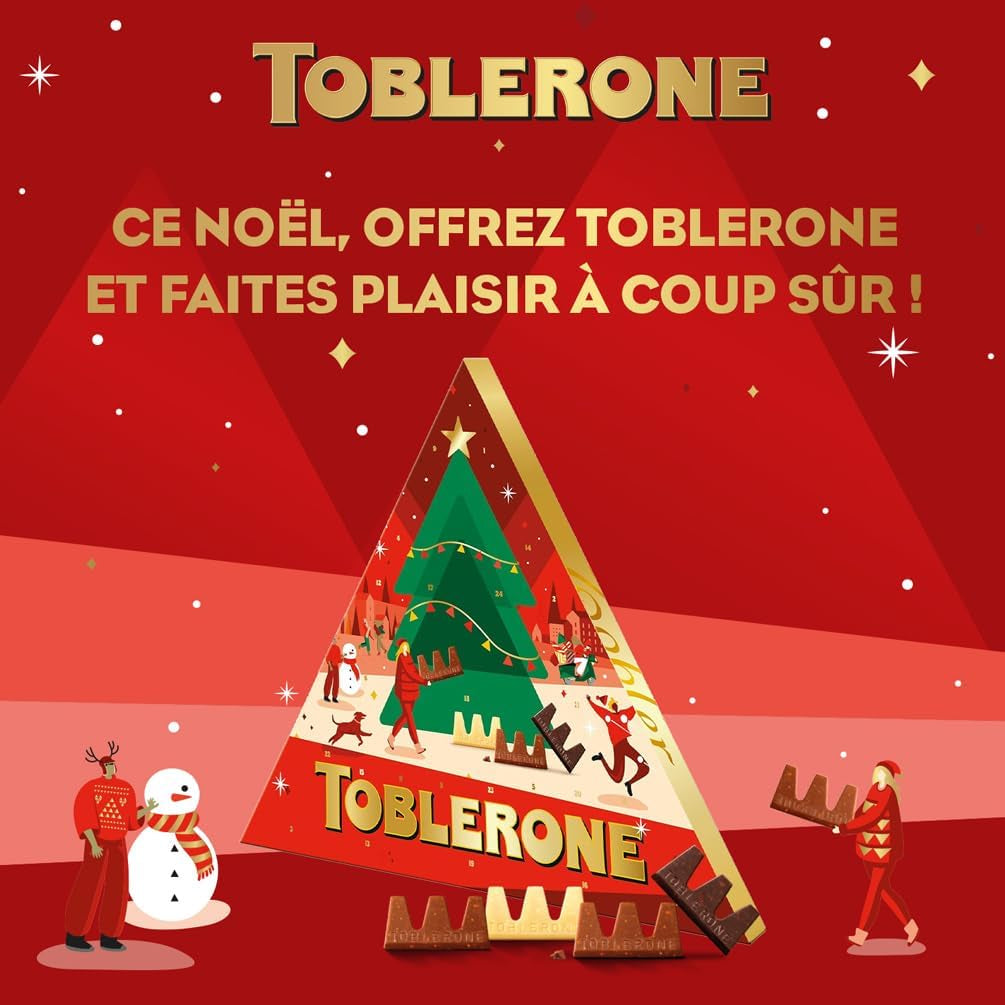 - 1 Calendrier De L'Avent - Assortiment Festif De Chocolats - 4 Recettes : Chocolat Au Lait, Lait Amandes Caramélisées, Blanc, Noir - Idée Cadeau Noël - 1 Calendrier De 200 G