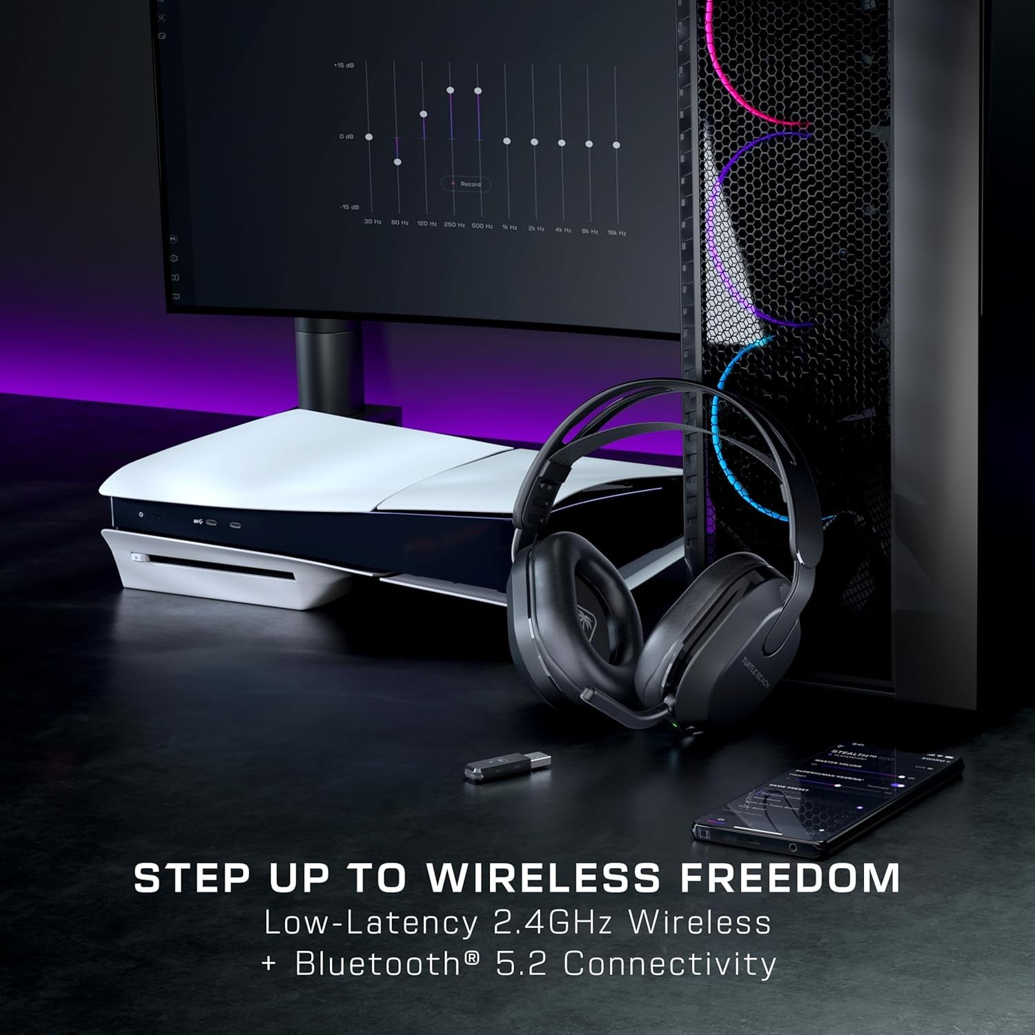 Stealth 500 Noir Playstation Casque Gaming Sans Fil W/ 40Hr Batterie Et Bluetooth Pour PS5, PS4, PC and Mobile