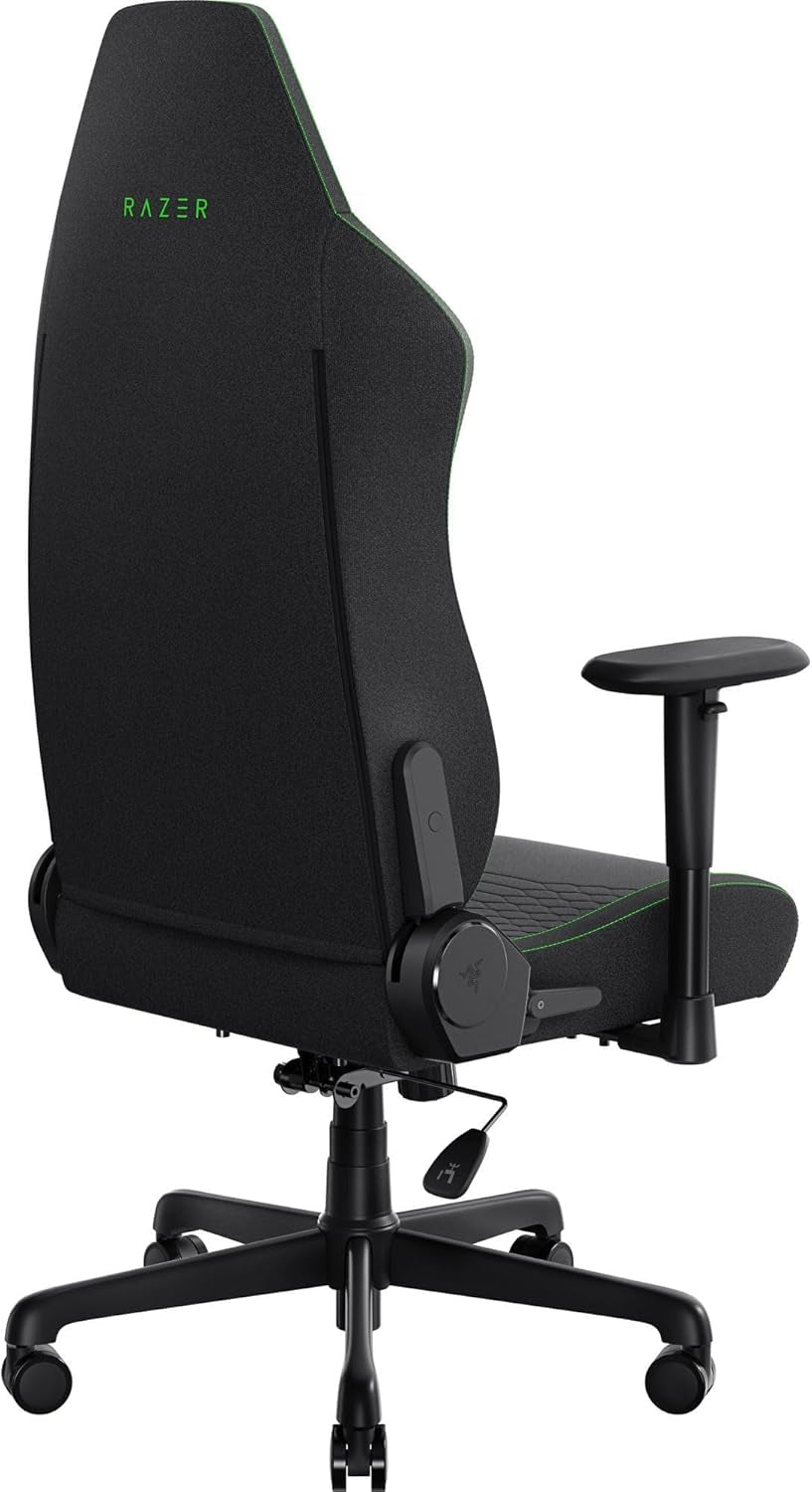 Iskur V2 X - Essential Gaming Chair Avec Support Lombaire Intégré (Coussins En Mousse Moulée Haute Densité, Accoudoirs En 2D, Tissu Avec Finition Douce) Noir