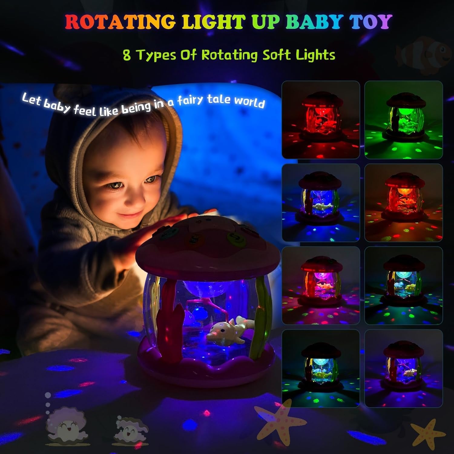 Jouet Musical Pour Bébé De 6 Mois Plus, Avec Musique, Jouet Sensoriel Pour Garçons Et Filles De 12 À 18 Mois, Cadeau D'Apprentissage À Ramper, Rose