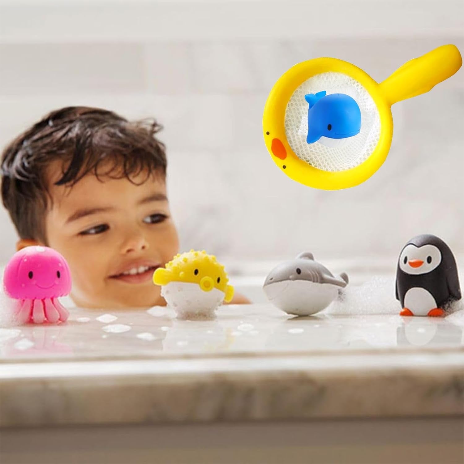 9 Pièces Jouets De Bain Pour Bébé 1 2 3 4 5 Ans, Jouet Piscine Bébé, Jeux D'Eau Bebe, Animaux Jouets Flottants, Jouets Squirt