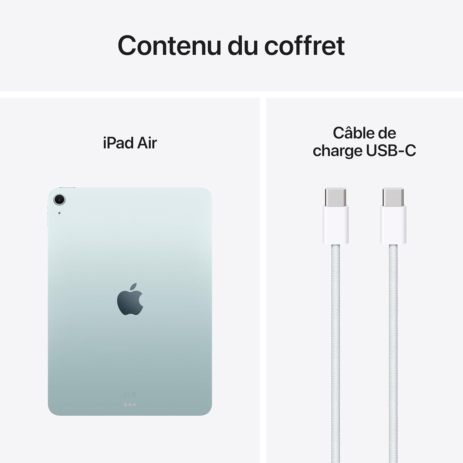 Ipad Air 11 Pouces Avec Puce M3 :  Intelligence, Écran Liquid Retina, 1 To, Caméras Avant/Arrière 12 Mpx, Wi-Fi 6E, Touch ID, Autonomie D’Une Journée – Bleu
