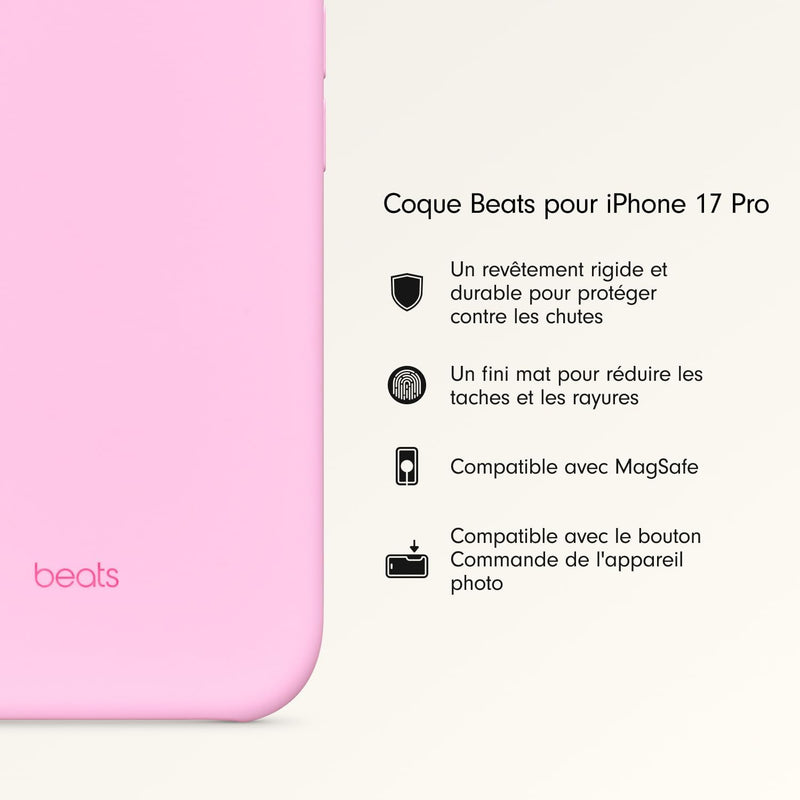 Coque Pour Iphone 17 Pro Équipée Magsafe Avec Commande De L'Appareil Photo, Fini Mat, Doublure En Tissu Microfibre - Rose Quartz
