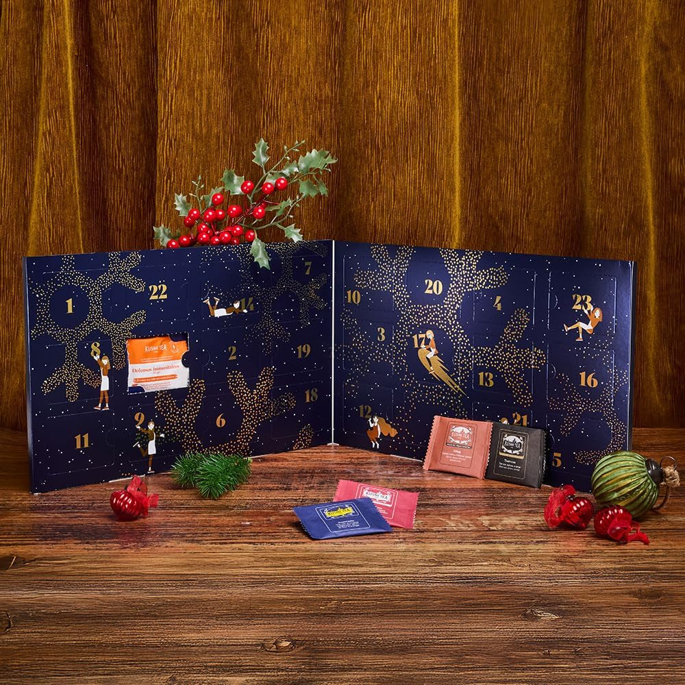- Calendrier De L'Avent 2025 Bio - 24 Surprises - Thés Noirs, Verts, Blanc, Infusions - Idée Cadeau Femme Et Homme - Cadeau Noël - Secret Santa