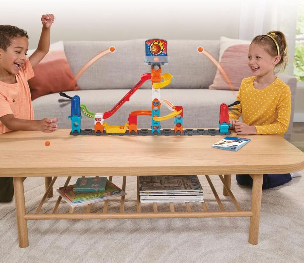 - Marble Rush, Circuit À Billes Basketball Set S500, Jeu De Construction Et De Catapultes Avec Panier De Basket, 41 Pièces, 6 Billes, Cadeau Enfant Dès 4 Ans - Contenu En Français