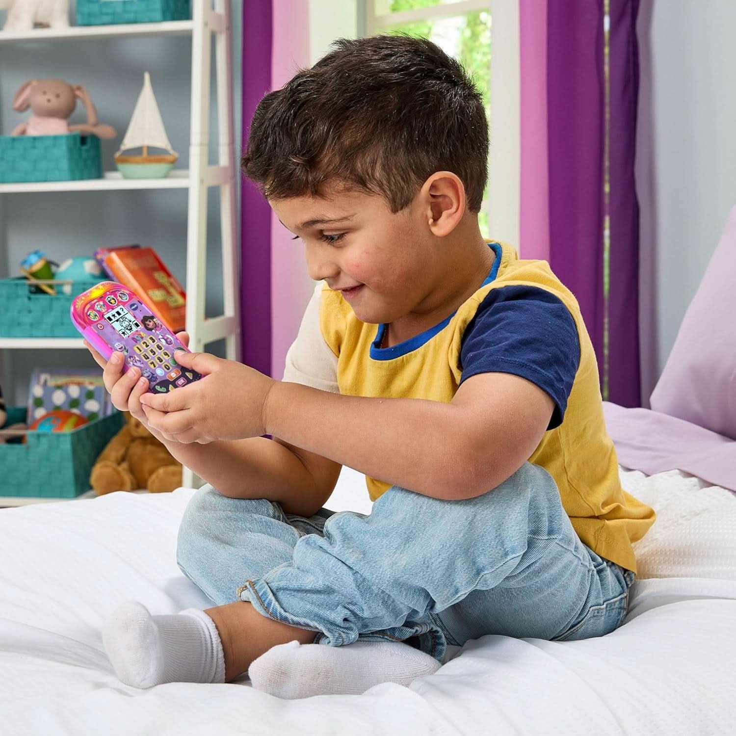 - Dora L’Exploratrice Le Smartphone Éducatif - Téléphone Enfant Bilingue Avec Écran Rétroéclairé, 4 Jeux - Jouet Interactif Dora - Cadeau Enfant De 3 Ans À 7 Ans - Contenu En Français Et Anglais