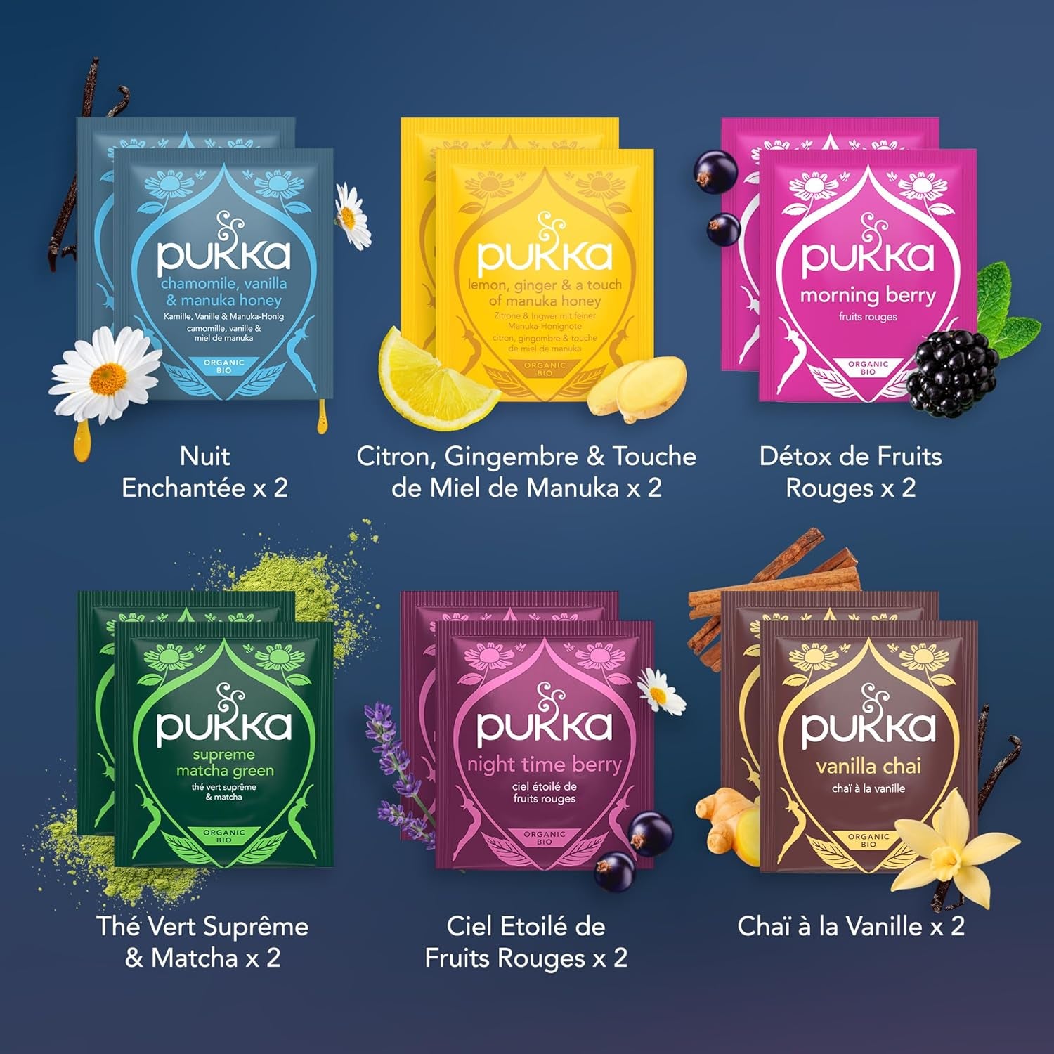 Calendrier De L'Avent Thé Vert Et Infusions 2025 | Idée Cadeau De Noel Pour Offrir Homme Et Femme | Sélection De Thés Bio | Ingrédients Biologiques | 24 Sachets De Thé