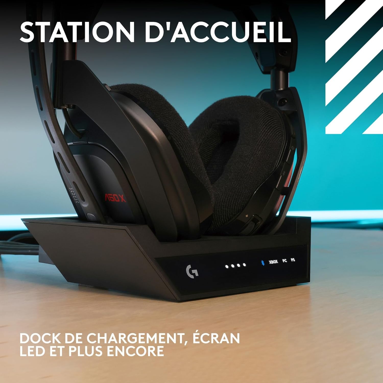 Astro A50 X LIGHTSPEED Casque Gaming Sans Fil + Base, PRO-G GRAPHÈNE, PLAYSYNC Pour La Xbox Series X|S + PS5 + Pc/Mac, Nintentdo Switch 2, Bluetooth, Dispositif De Relais HDMI 2.1 - Noir