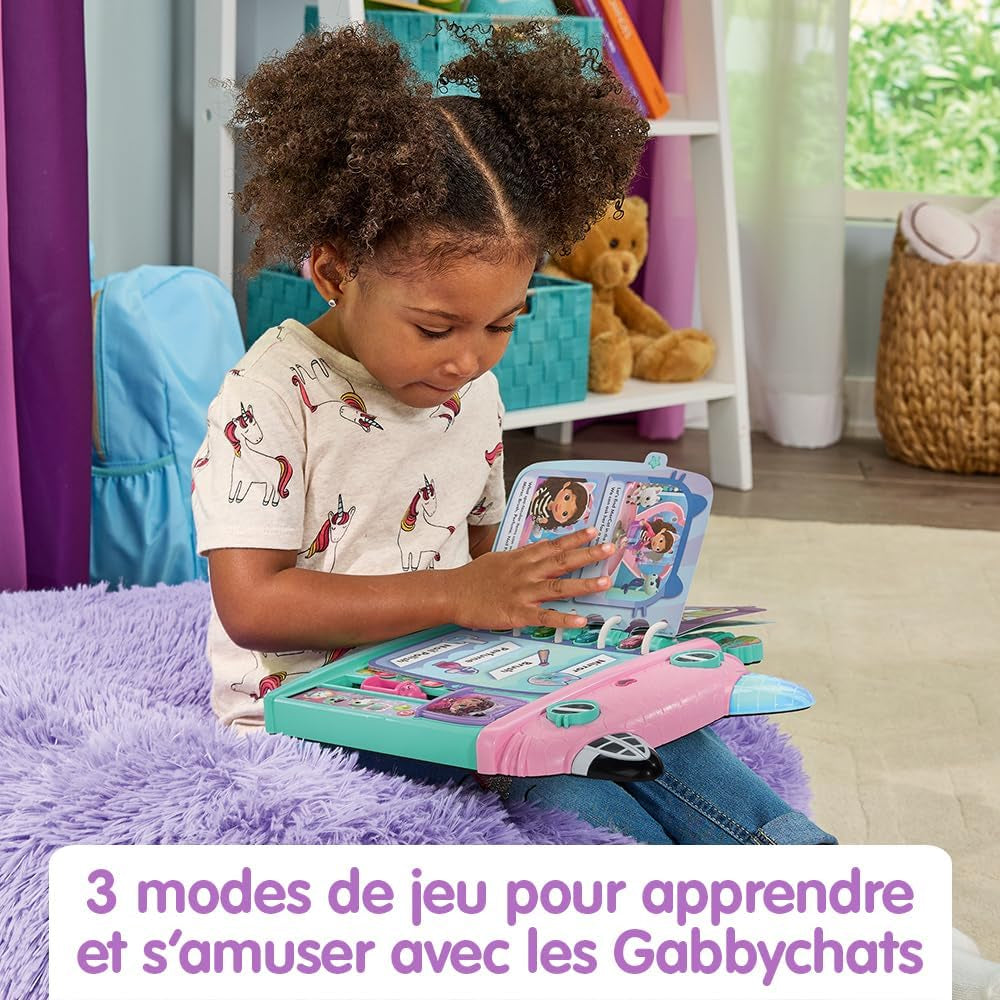 - La Maison-Livre Éducative Gabby Et La Maison Magique - Livre Interactif Enfant De 14 Pages Illustrées, Jeux Éducatifs - Jouet Gabby Chat - Cadeau Enfant De 3 Ans À 7 Ans - Contenu En Français