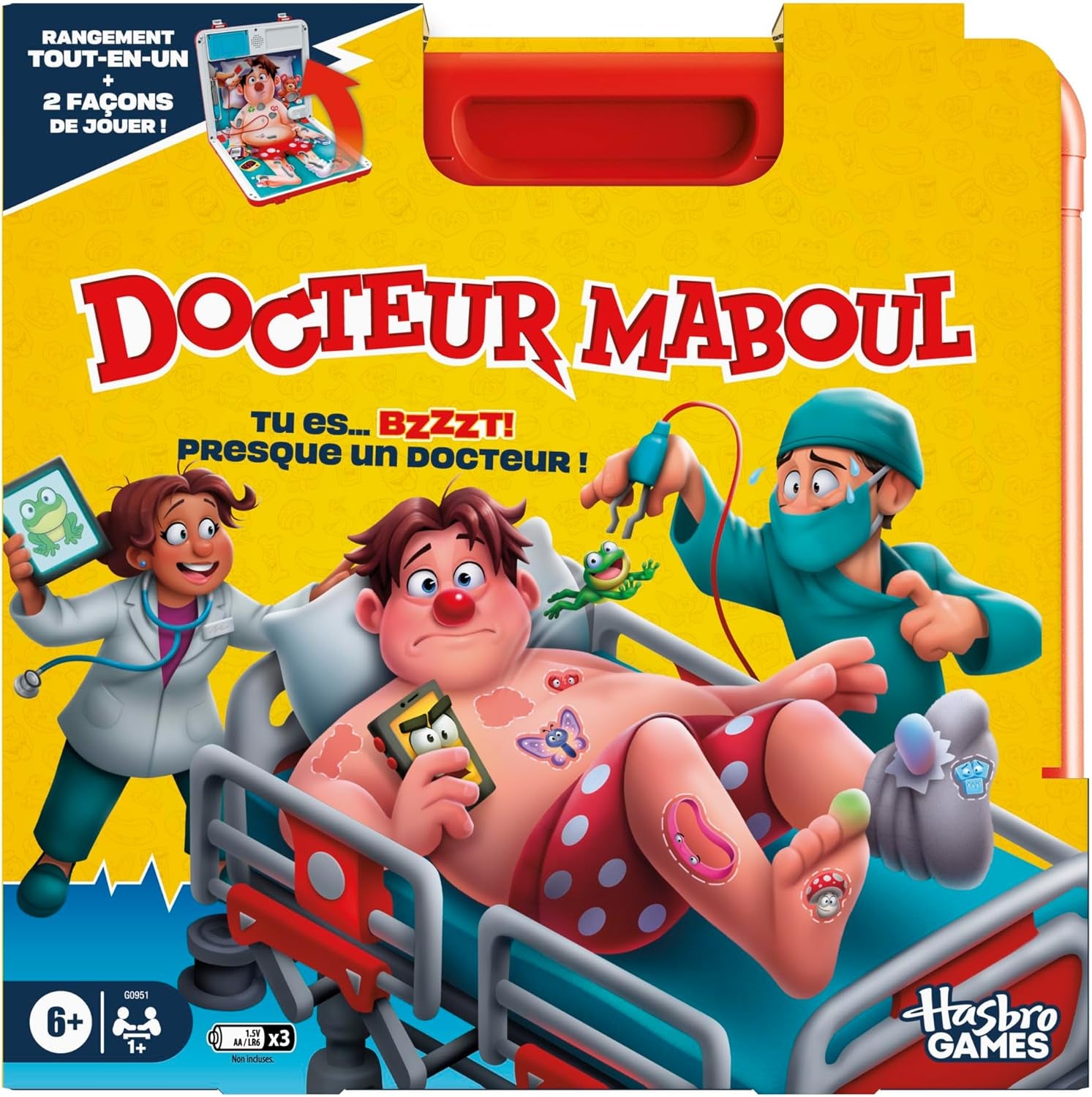 Docteur Maboul, Jeu De Plateau Électronique Avec Mallette De Transport Tout-En-Un - Version Française, Jeu De Société Moderne, Avec Mallette, 2 Modes De Jeu, Jeu De Société De Noël