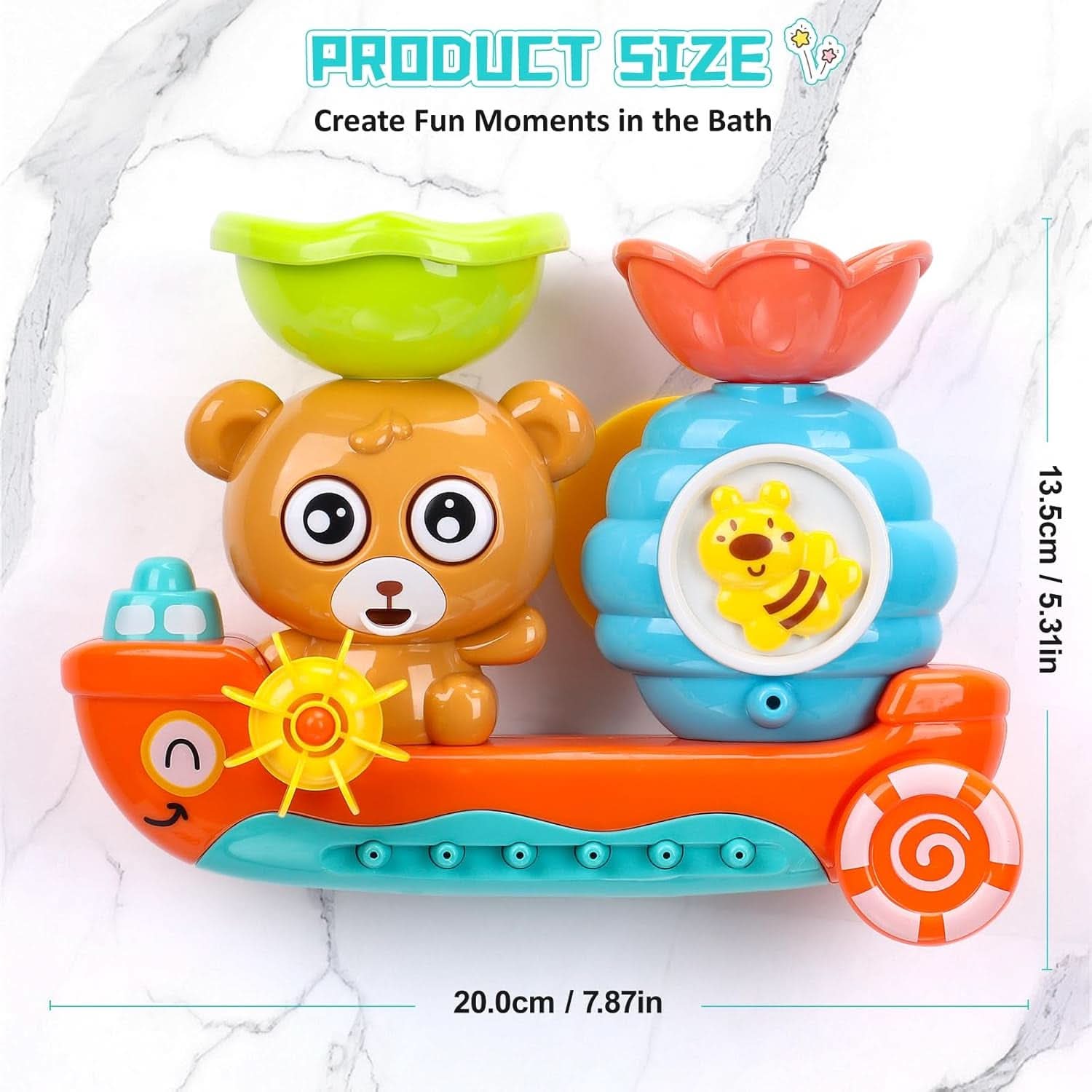 CANMALCHI Jouet De Bain 1 2 3 An,Jouet De Bain Pour Bebe,Jouets Bain Bébé,Jouets Bebe 1 2 Ans, Jeux De Bain Bebe 1 2 3 An,Cadeau Garcon Fille Enfant 1-4 An