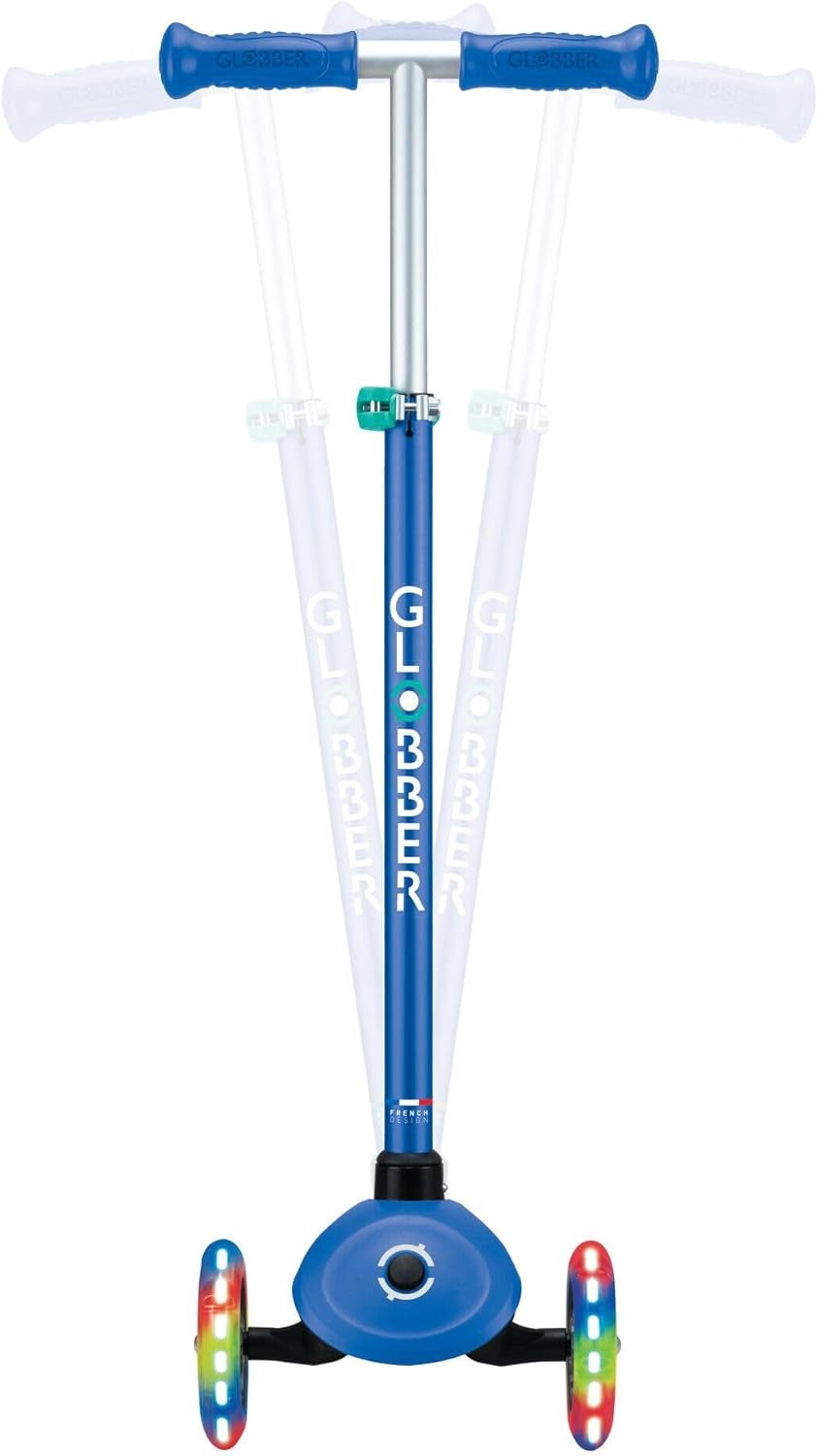 Primo plus Lights - Trottinette Et Casque Pour Enfant - 120/80 Mm - 3 Roues - Hauteur Réglable - Roues LED