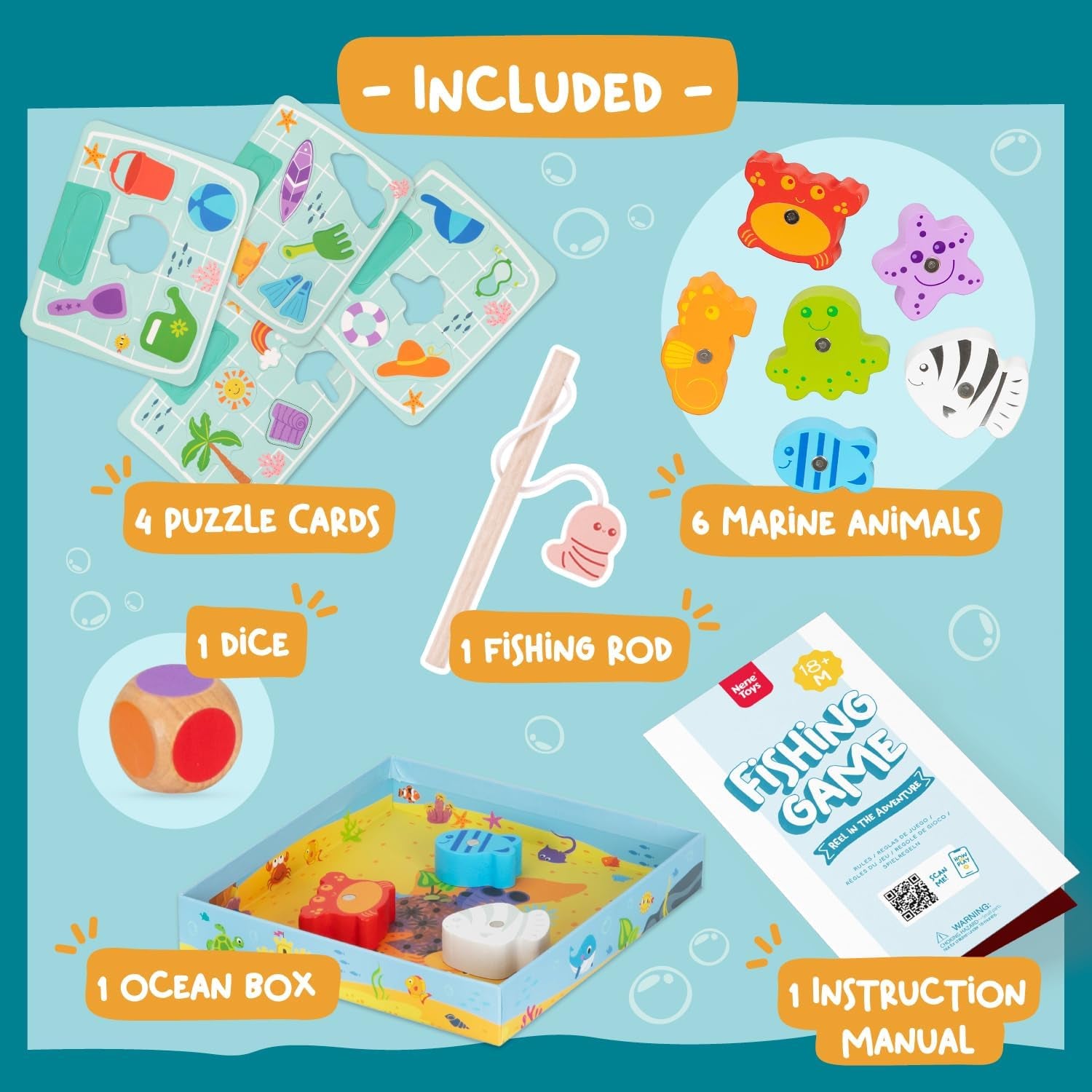 Jeu De Pêche Magnétique En Bois Pour Enfants Dès 2 Ans - Jouet Magnétique Ludique Pour Tout-Petits De 2 3 Ans - Jeu Montessori De Pêche À La Ligne Avec Puzzle - Cadeau Pour Fille Et Garçon