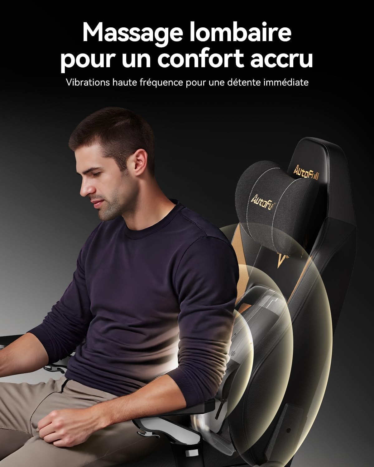 M6 Ultra Chaise Gaming Fauteuil Gaming Ergonomique Avec Massage Automatique, Siège Chauffant/Ventilé 3D, Repose-Pieds Escamotable & Support Cervical Réglable - Confort Professionnel Noir