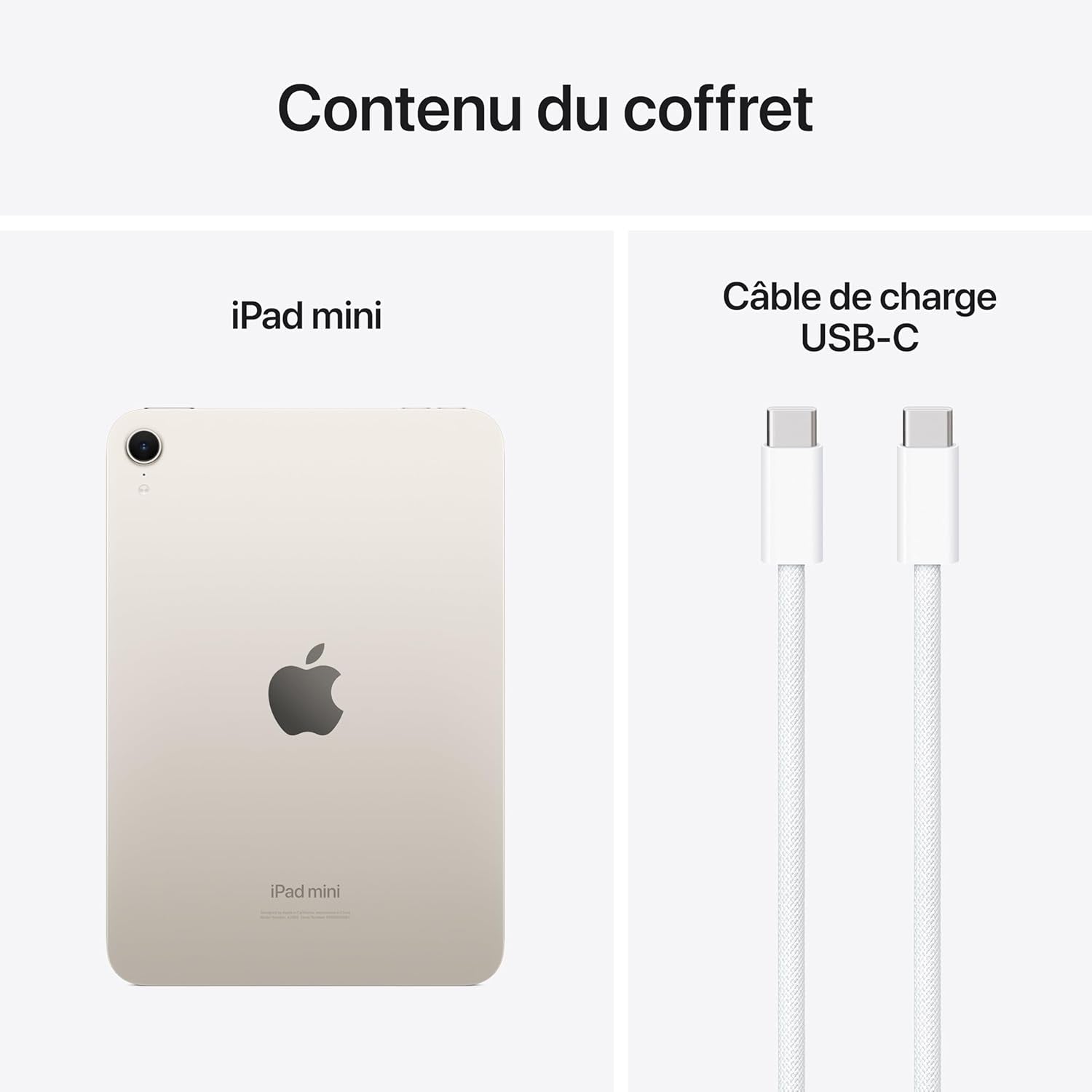 Ipad Mini (A17 Pro) : Écran Liquid Retina 8,3 Pouces, 256 Go, Wi-Fi 6E, Caméras Avant/Arrière 12 Mpx, Touch ID, Autonomie D’Une Journée - Lumière Stellaire