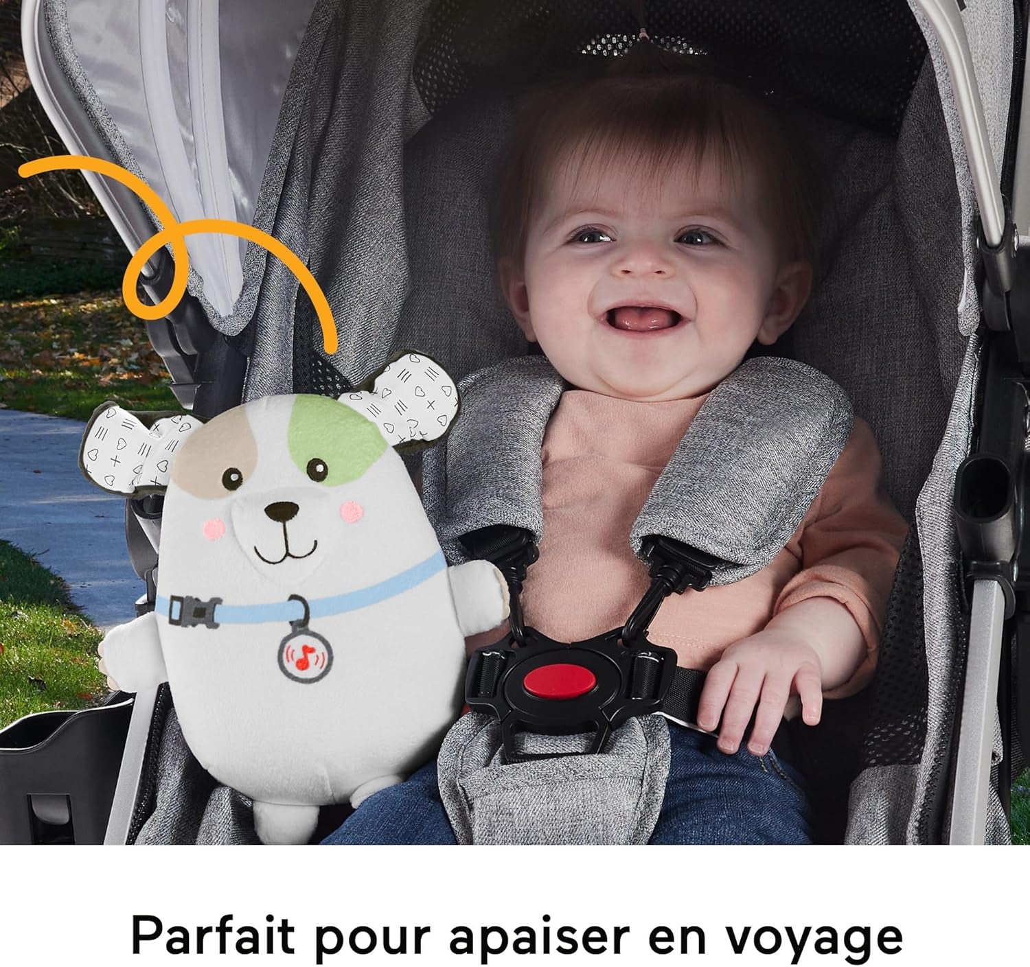 Veilleuse Musicale Mon Chiot Dodo En Peluche Avec Vibrations Et Bouton Volume, 4 Modes De Lecture, Jusqu'À 10 MN Musique, 3 Piles AA Incluses, Jouet Bébé, HTJ68