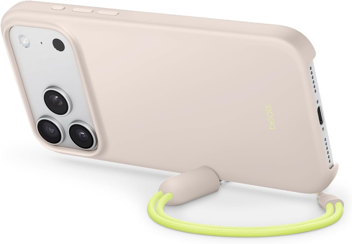 Coque Avec Béquille Pour Iphone 17 Pro Max Équipée Magsafe Avec Commande De L'Appareil Photo, Support Intégré Et Dragonne, Fini Mat Et Doublure En Tissu Microfibre - Gris Gypse