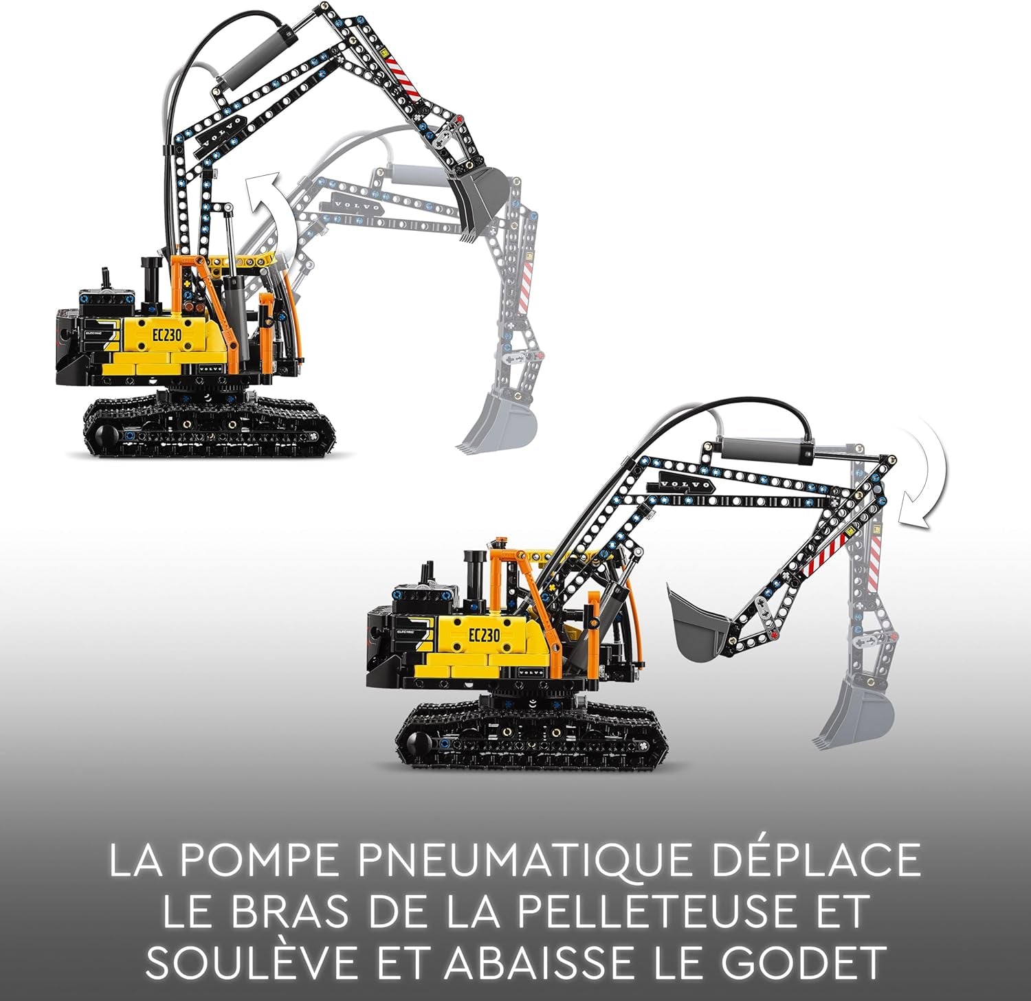 Technic Camion Volvo FMX Et Pelleteuse Électrique EC230 - Jouet Voiture Pour Enfants - Véhicules À Offrir Aux Garçons Et Filles De 10 Ans Et plus Passionnés D'Engins De Chantier 42175