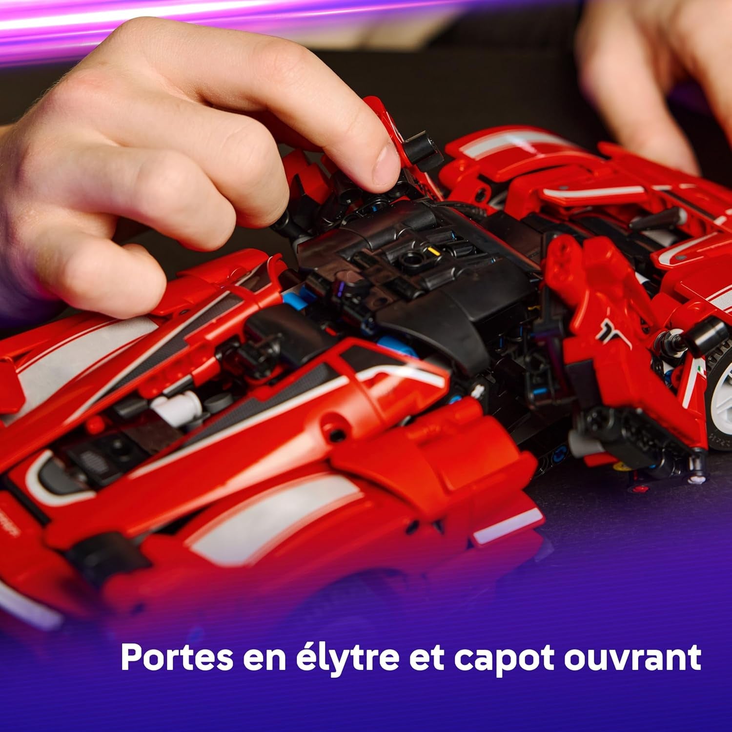 Technic Ferrari FXX K - Jouet Voiture De Course - Maquette De Construction Avec Moteur V12, Différentiel & Pistons Mobiles - Décoration Automobile - Cadeau Pour Garçon Dès 10 Ans 42212