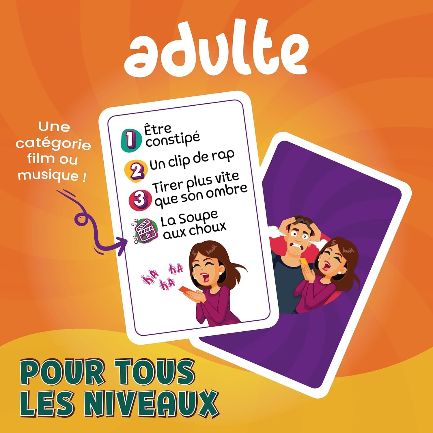 Génération Mimes Jeux De Société Enfant Et Adultes - Jeu D'Ambiance Famille - Jeu De Mimes - Jeu De Cartes Dès 4 Ans