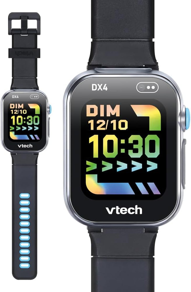 - Kidizoom Smartwatch DX4 Noire - Montre Digitale Enfant 16 En 1 Avec Écran Tactile Couleur, Jeux, Applications, Appareil Photo Et Vidéo - Cadeau Enfant Dès 5 Ans - Contenu En Français