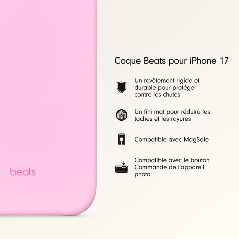 Coque Pour Iphone 17 Équipée Magsafe Avec Commande De L'Appareil Photo, Fini Mat, Doublure En Tissu Microfibre - Rose Quartz