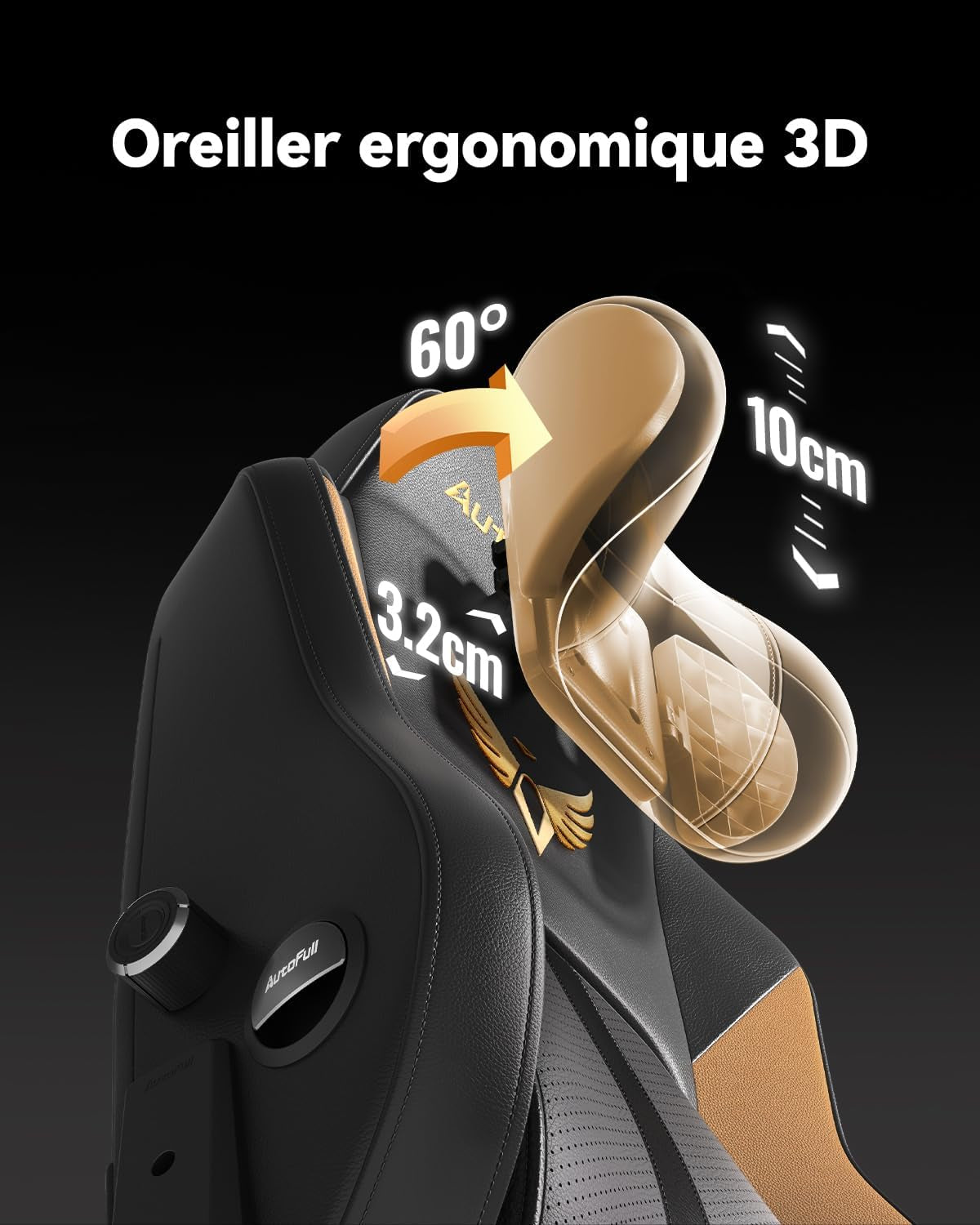 M6 Ultra Chaise Gaming Fauteuil Gaming Ergonomique Avec Massage Automatique, Siège Chauffant/Ventilé 3D, Repose-Pieds Escamotable & Support Cervical Réglable - Confort Professionnel Noir