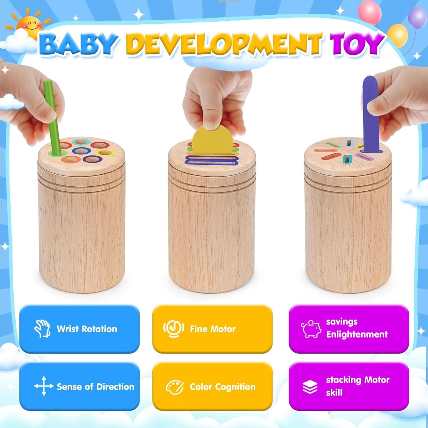 Jeux Montessori 1 2 3 Ans, 3 En 1 Jouet Enfant 1 2 3 Ans, Jouet Bebe 1 2 3 4 Ans, Apprendre Les Couleurs Jeu Educatif 1 2 3 4 Ans Avec Sac De Rangement