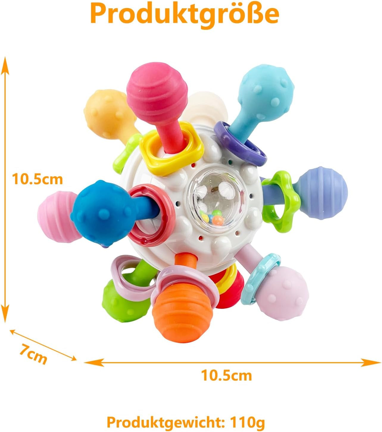 Jouet Dentition Bebe Balle Pour Naissance 0-3 Mois, Sensorielle Jeux D’Eveil Hochet Bébé De Développement, Educatif Cadeau Enfant Garçon Et Fille 3 6 9 12 Mois 1 An
